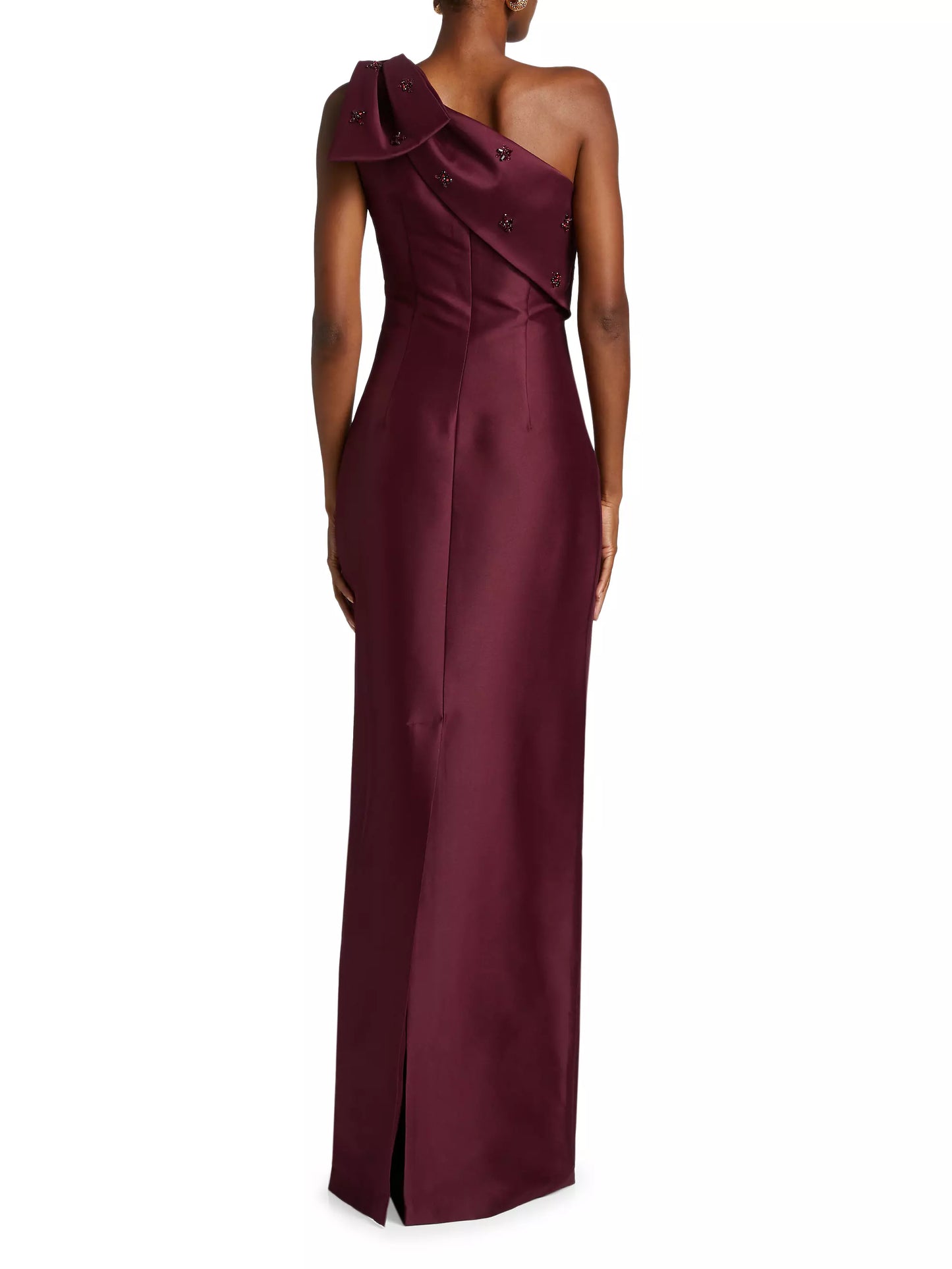 Simple and Sleek One Shoulder Bowknot Beading Floor-Length Sheath Evening Dresses