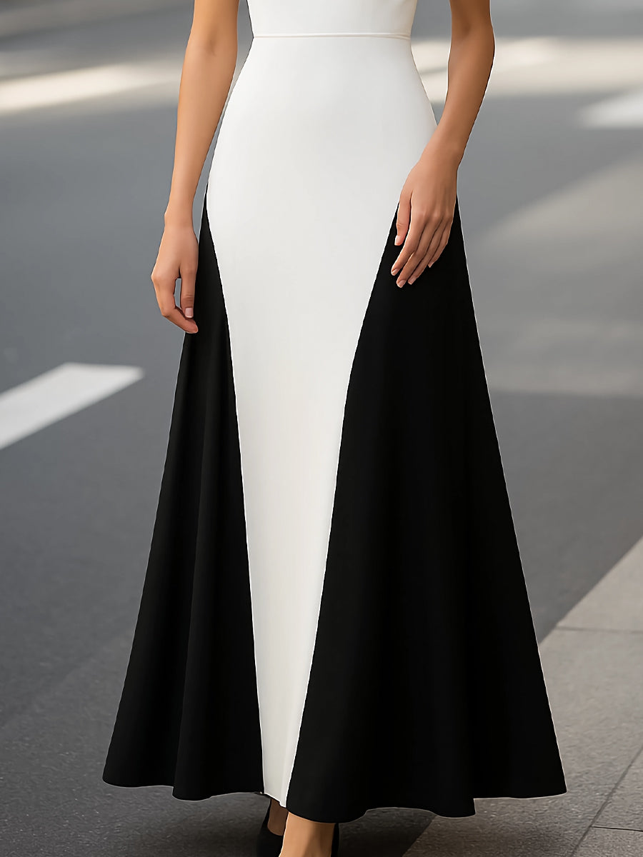 Colorblock Spaghetti Strap Maxi Dress