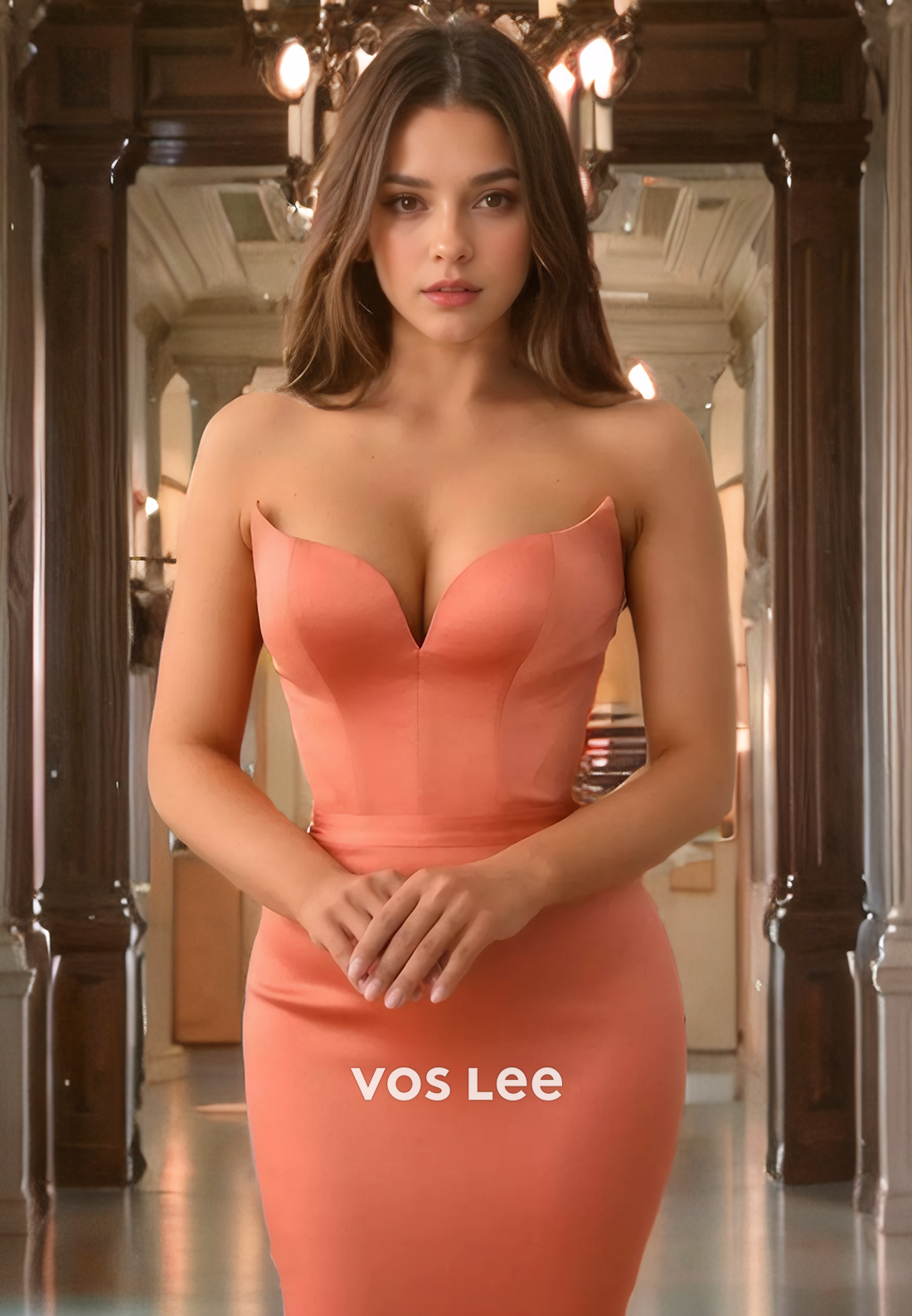 Gorgeous Trumpet/Mermaid Satin Red Formal Evening Dress Sweetheart Long Prom Dress