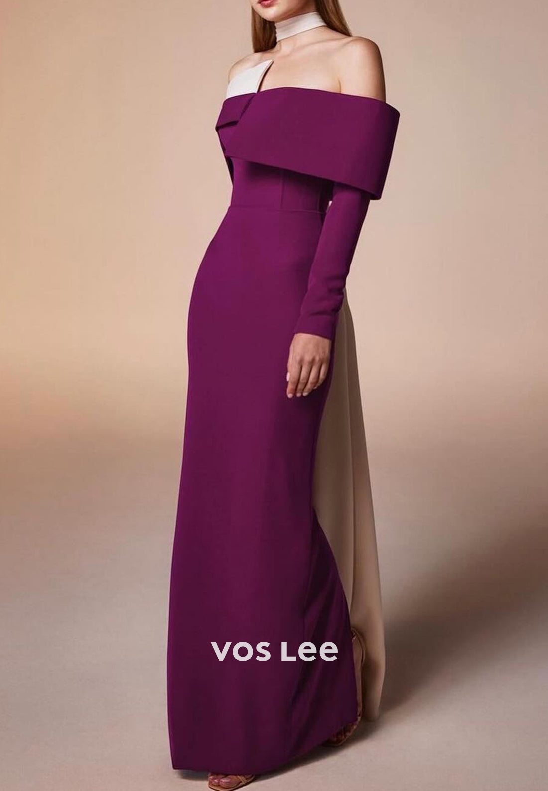 Simple & Classic Long Sleeve Off the Shoulder Floor-Length Mermaid Evening Dresses
