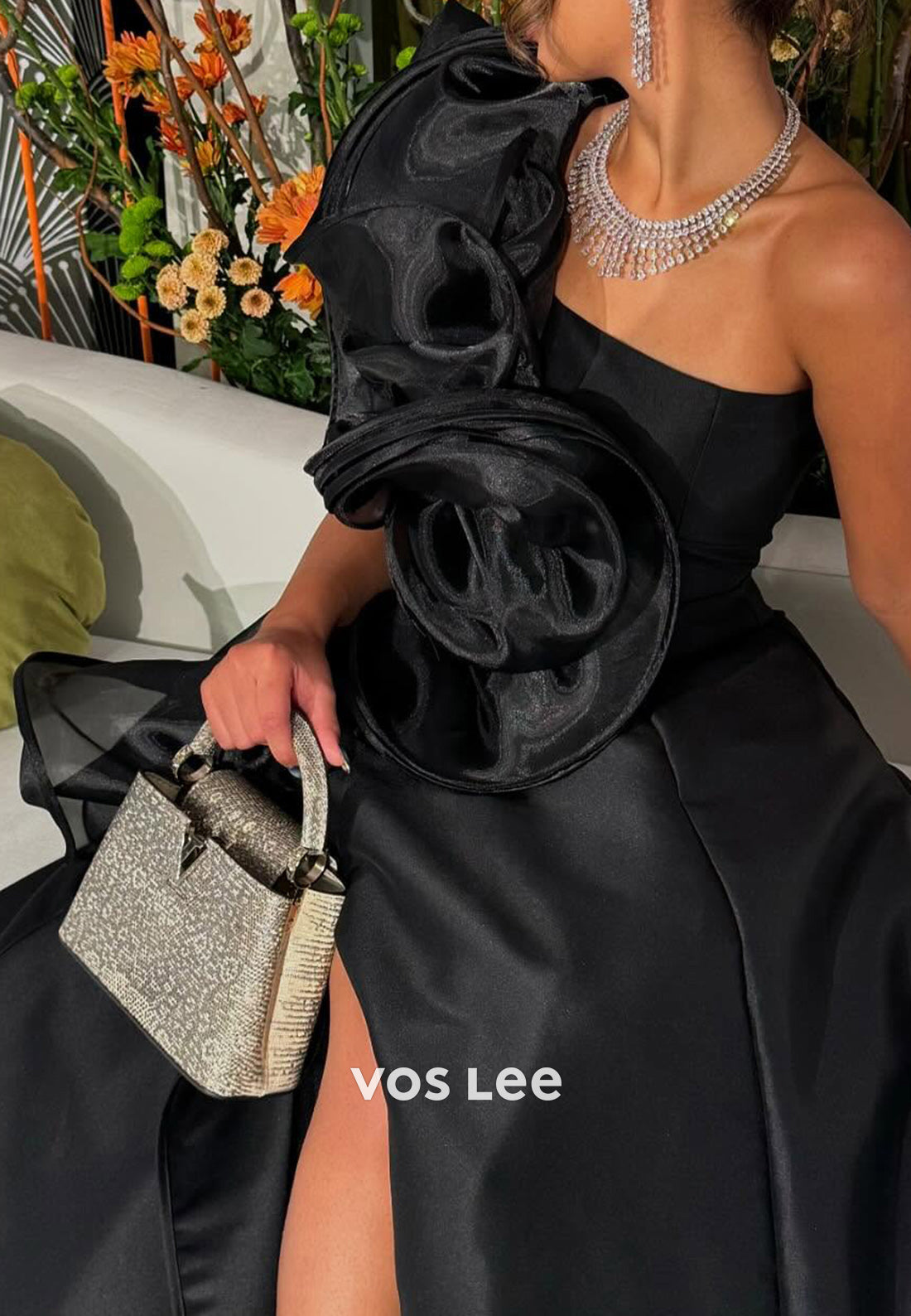 Simple A-Line One Shoulder Pleated Evening Dresses Party Dresses with Sweep Train
