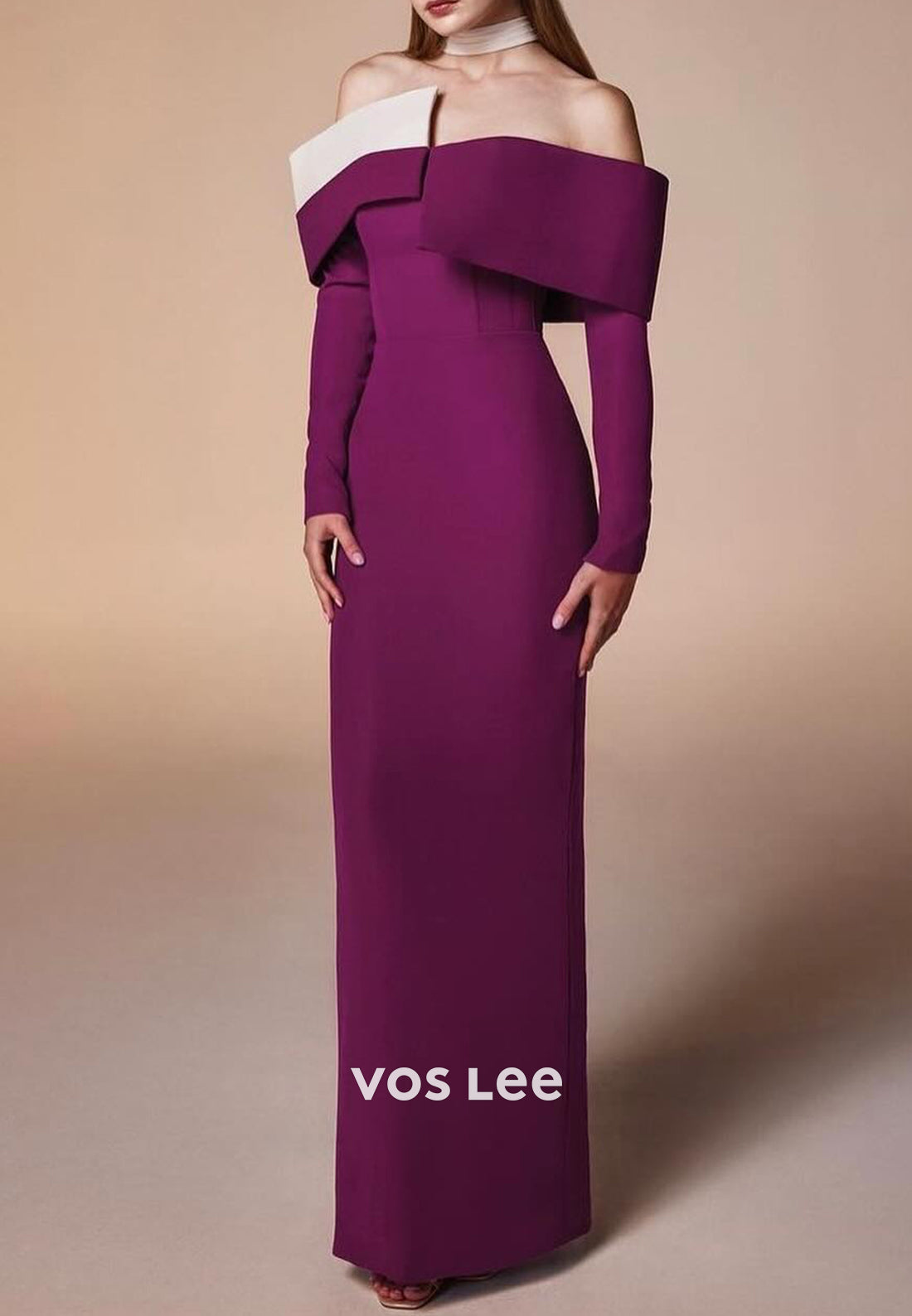 Simple & Classic Long Sleeve Off the Shoulder Floor-Length Mermaid Evening Dresses