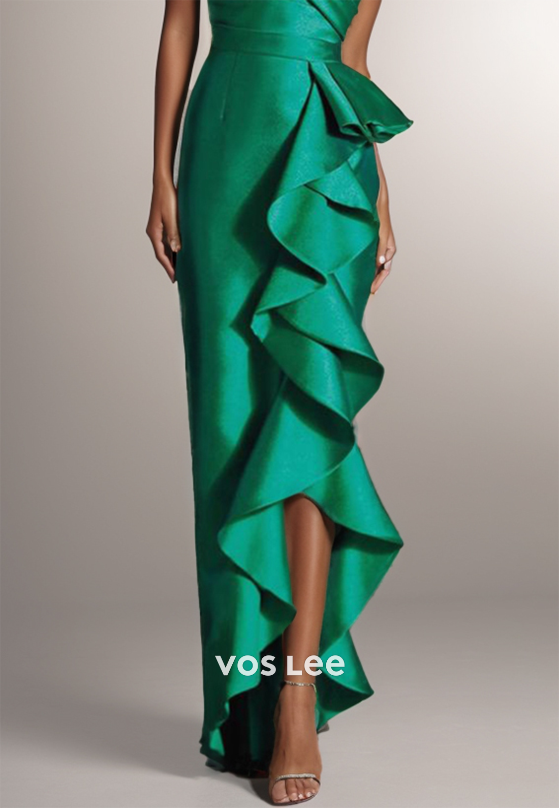 Off the Shoulder Ankle-Length Pleated Long Wedding Guest Dresses with Side Split