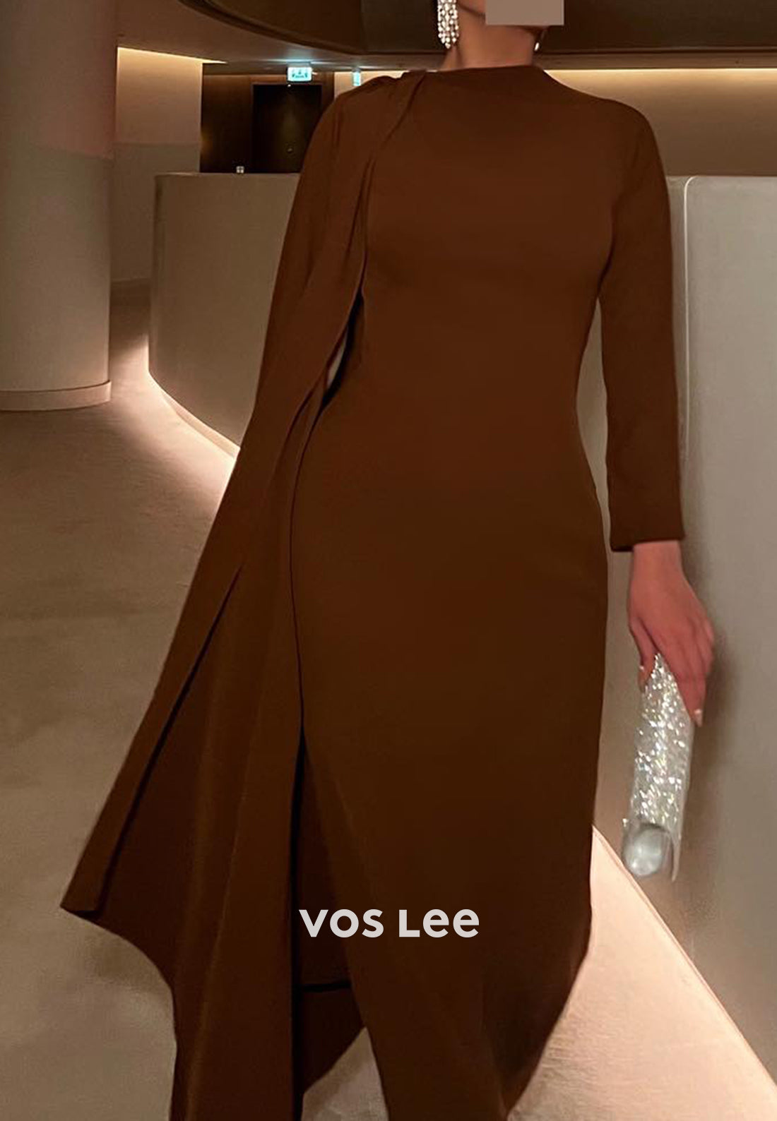 Sexy and Sleek Long Sleeve Scoop Floor-Length Mermaid Evening Dresses