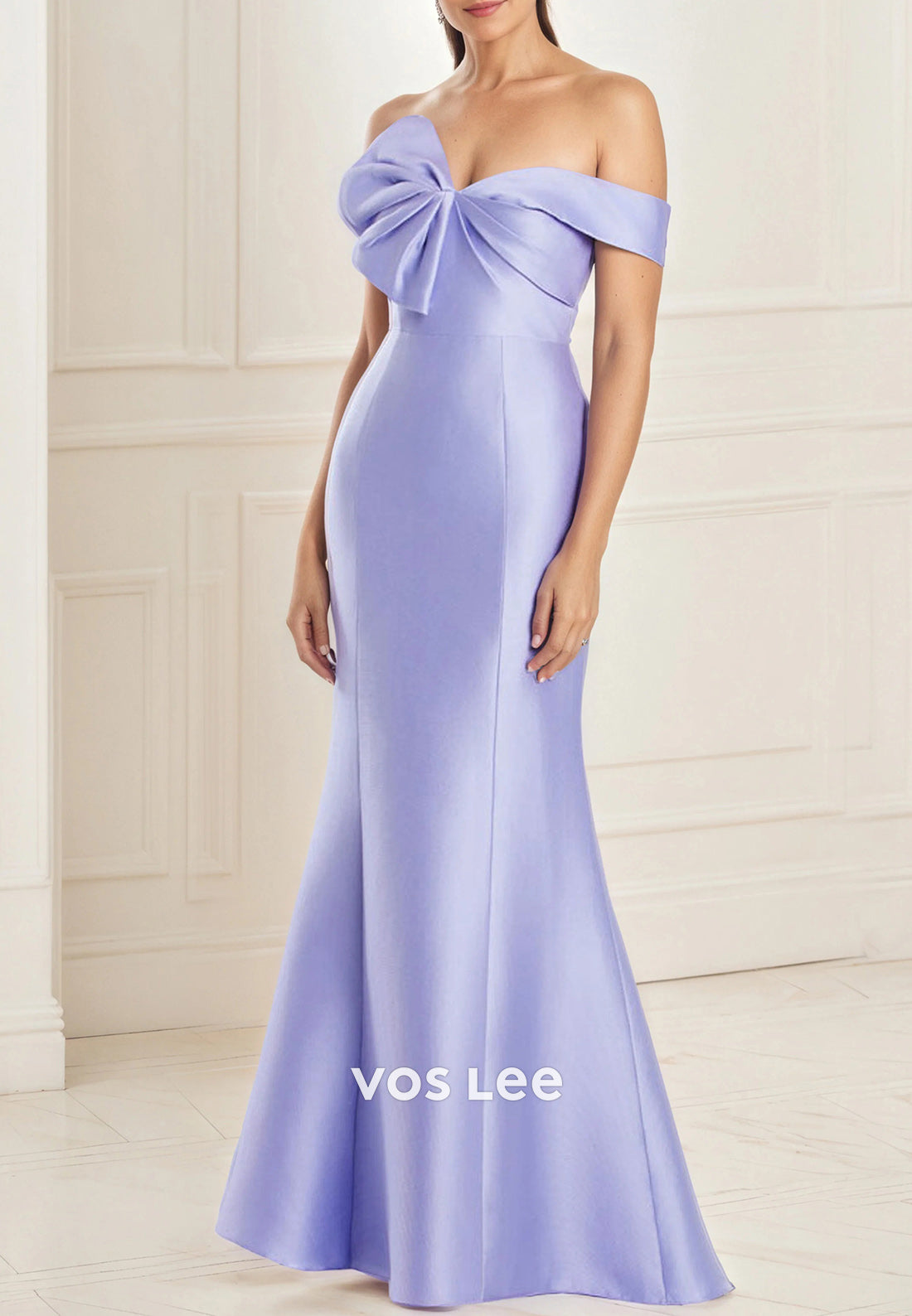 Couture & Ornate One Shoulder Floor-Length Pleated Mermaid Mother of Bride Dresses