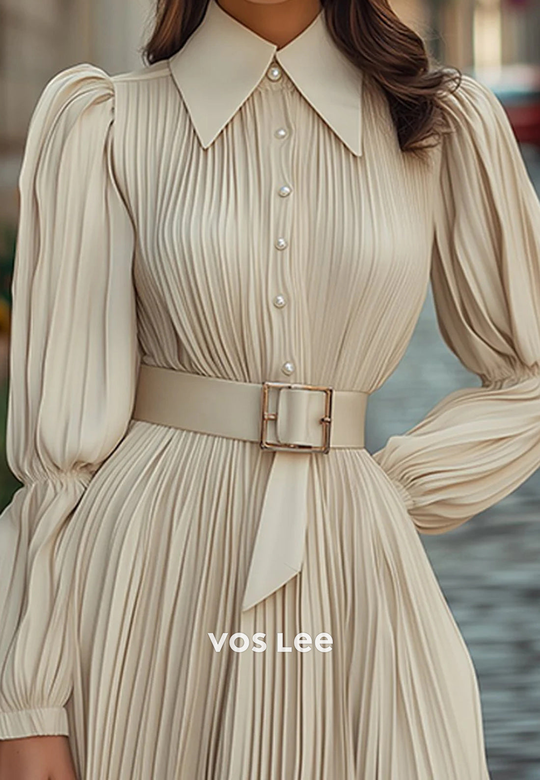 Glamorous & Dramatic A-Line High Neck Ankle-Length Pleated Wedding Guest Dresses