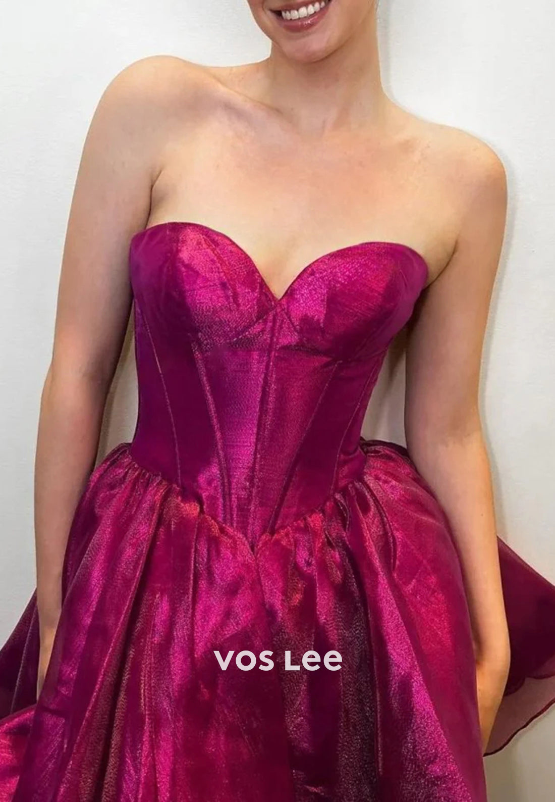 A-Line Strapless Sweetheart Pleated Homecoming Dresses