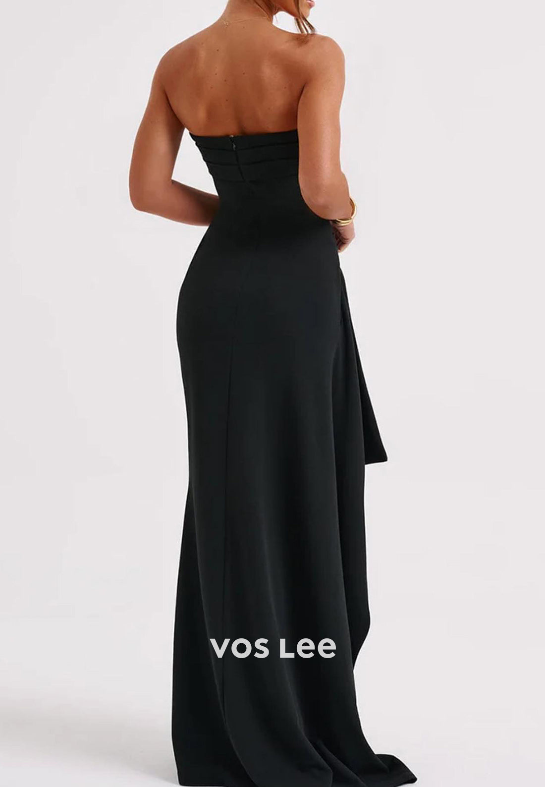 Gorgeous & Charming Strapless Pleated Mermaid Long Evening Dresses with Side Split