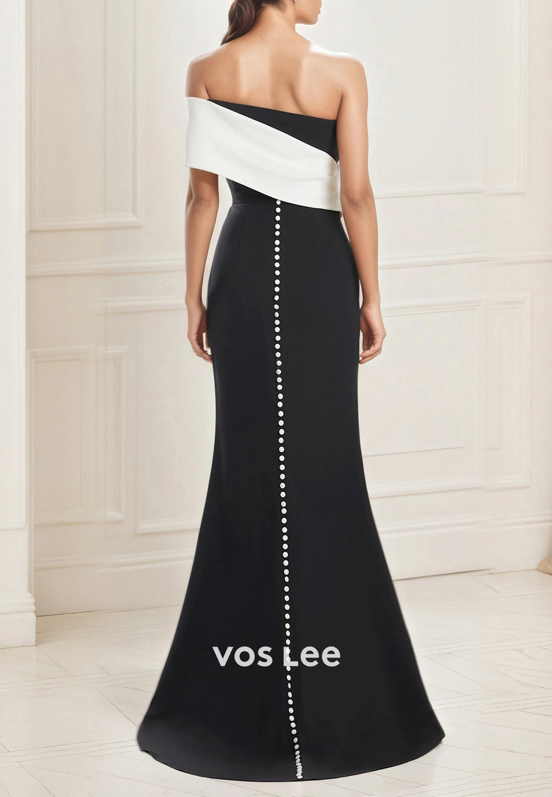 Chic & Modern One Shoulder Floor-Length Mermaid Mother of Bride Dresses with Split