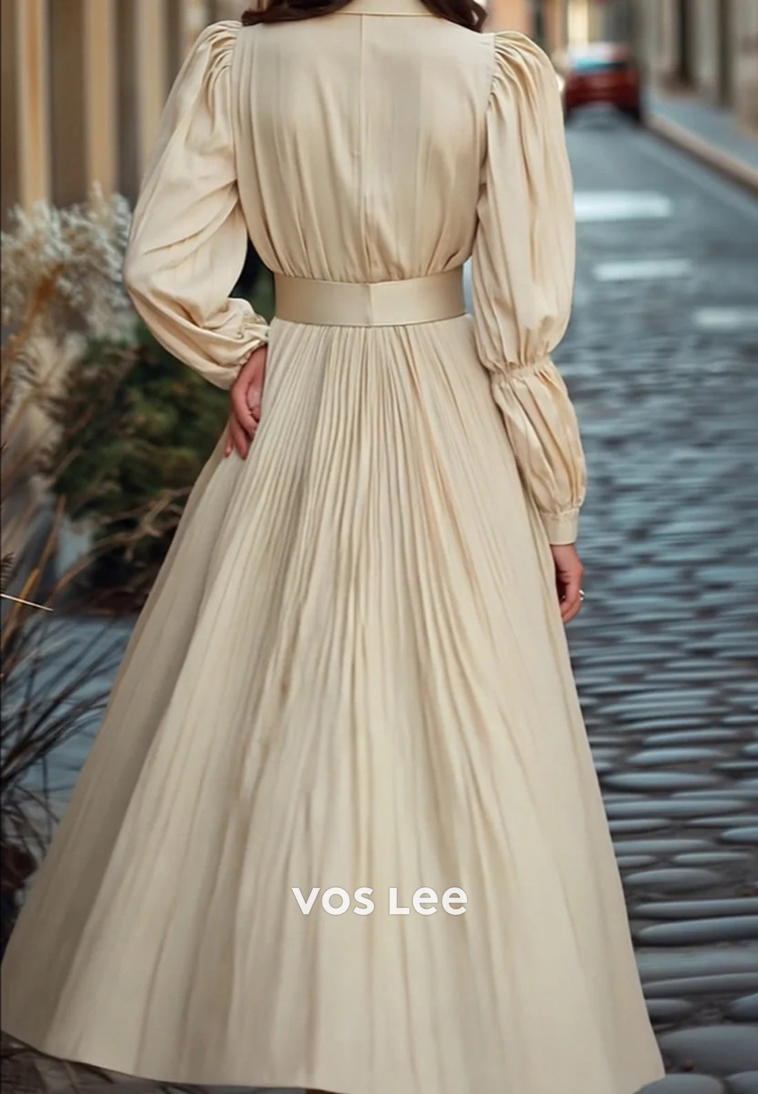 Glamorous & Dramatic A-Line High Neck Ankle-Length Pleated Wedding Guest Dresses