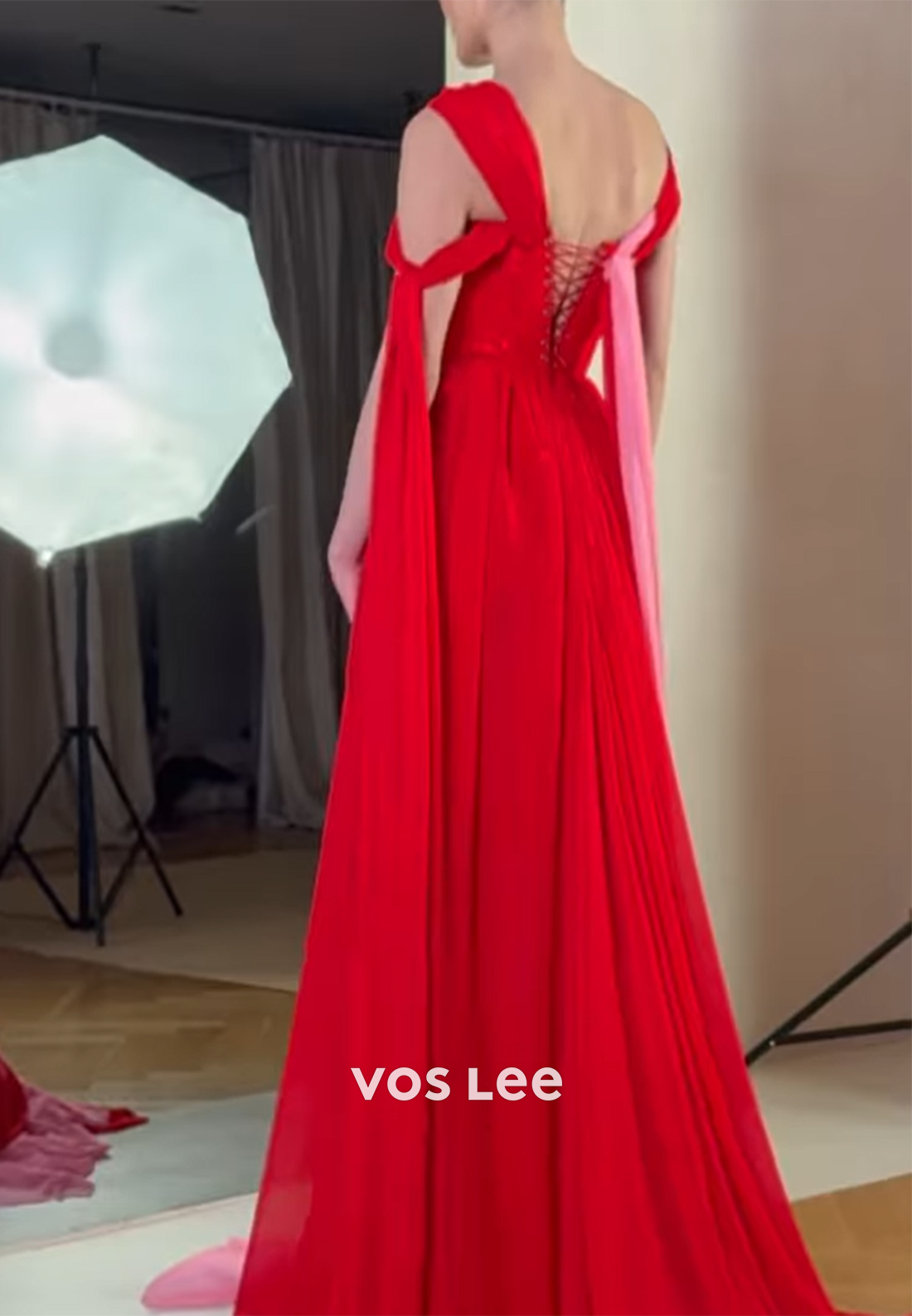 Asymmetrical Neck High Spilt Pleated Sexy Sheath Evening Dresses with Sweep Train