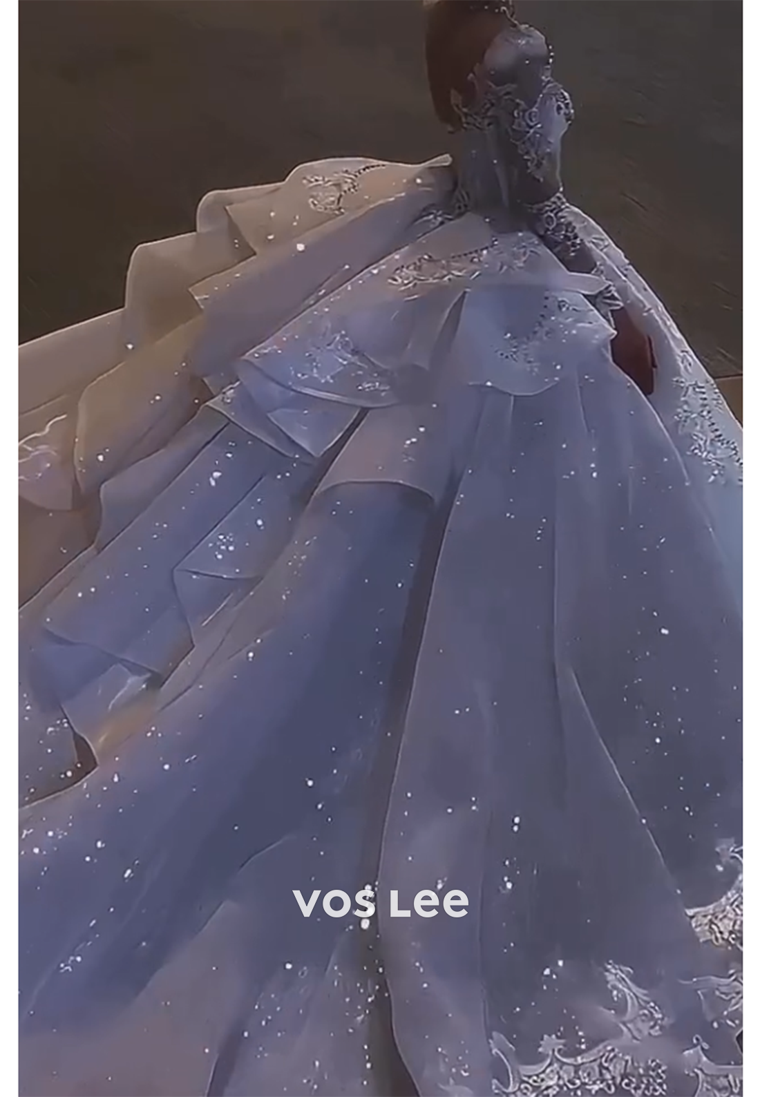 A-Line Long Sleeve High Neck Appliques Lace Wedding Dresses with Cathedral Train