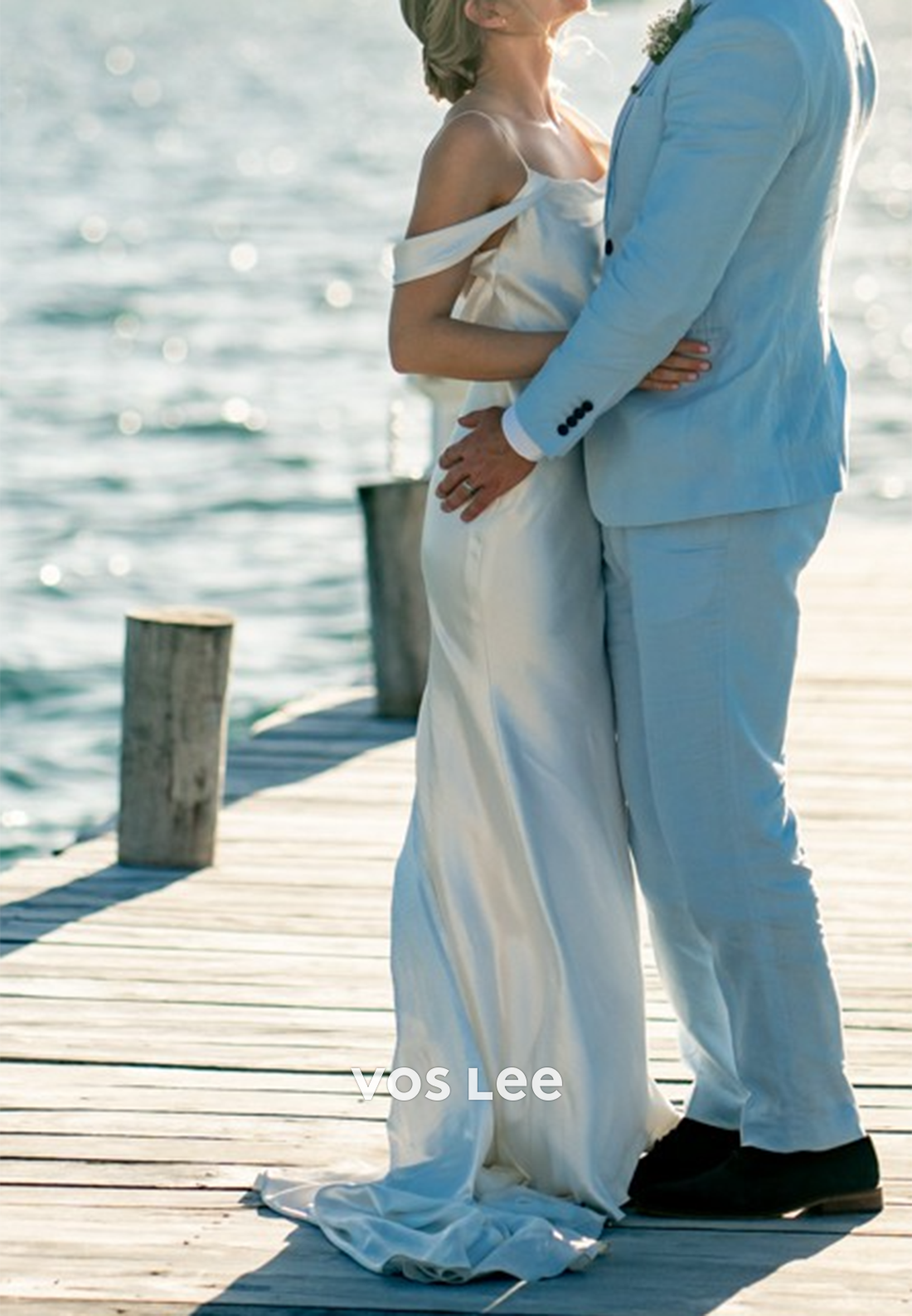 Backless Asymmetrical Pleated Mermaid Wedding Dresses with Sweep Train