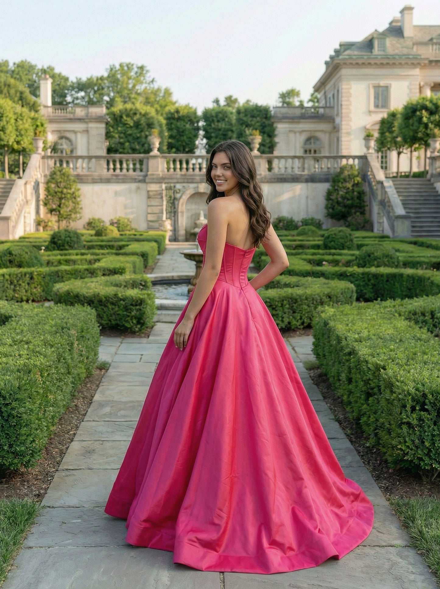 Elegant Hot Pink Prom Dress | Ball Gown Style for Special Occasions