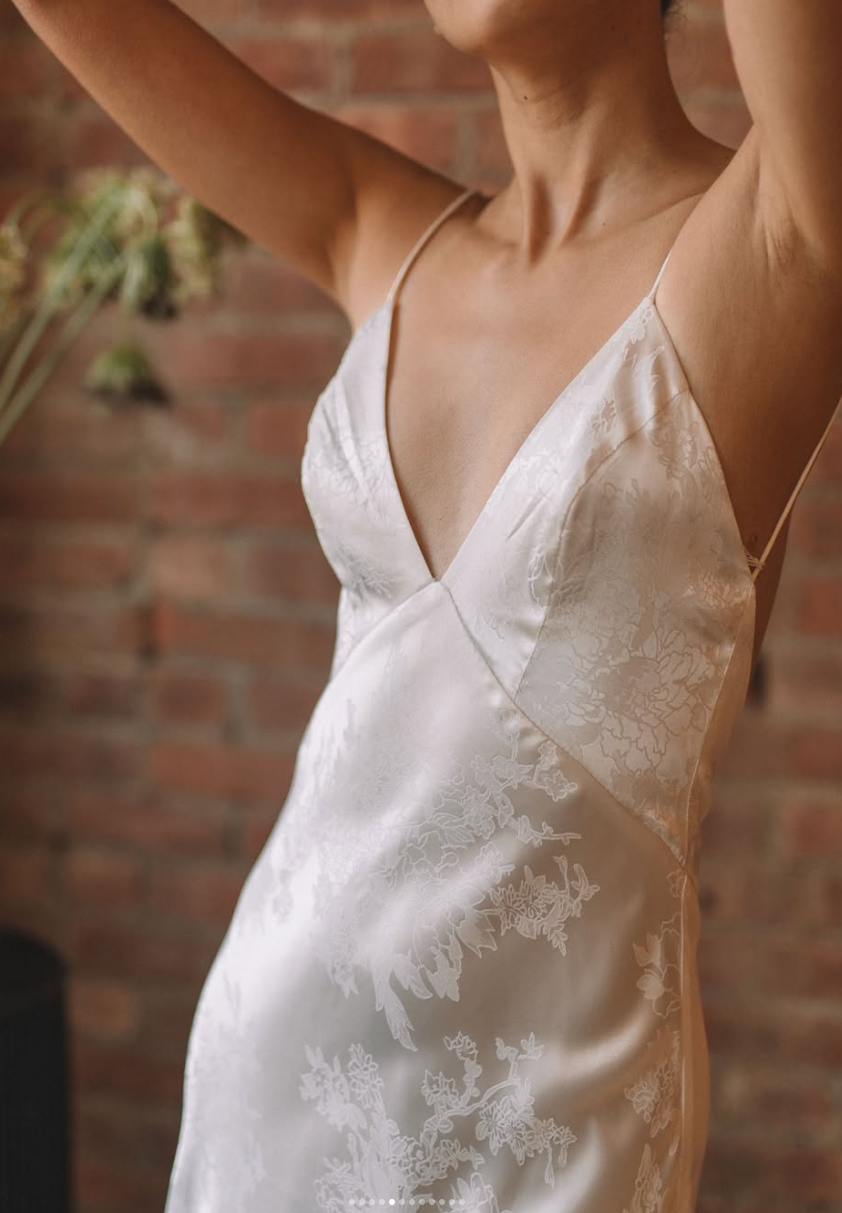 Minimalist Satin Slip Wedding Dress with Low Back
