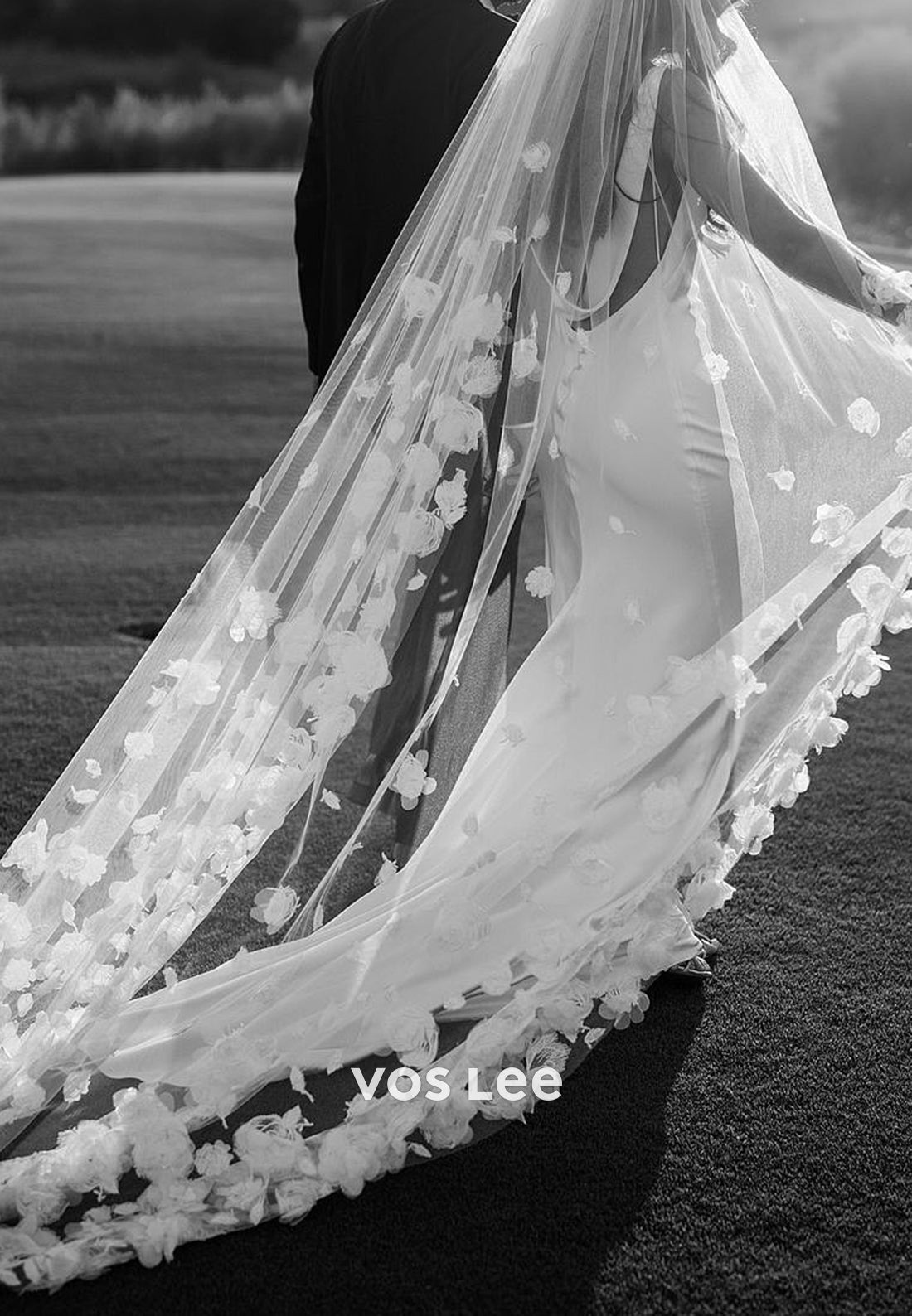 Classic V Neck Backless Satin Pleated Wedding Dresses with Sweep Train