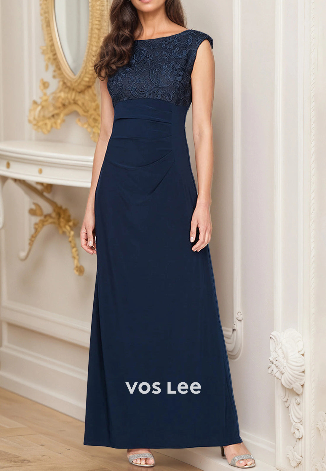 Couture & Ornate A-Line Cap Sleeves Appliqued Ankle-Length Mother of Bride Dresses