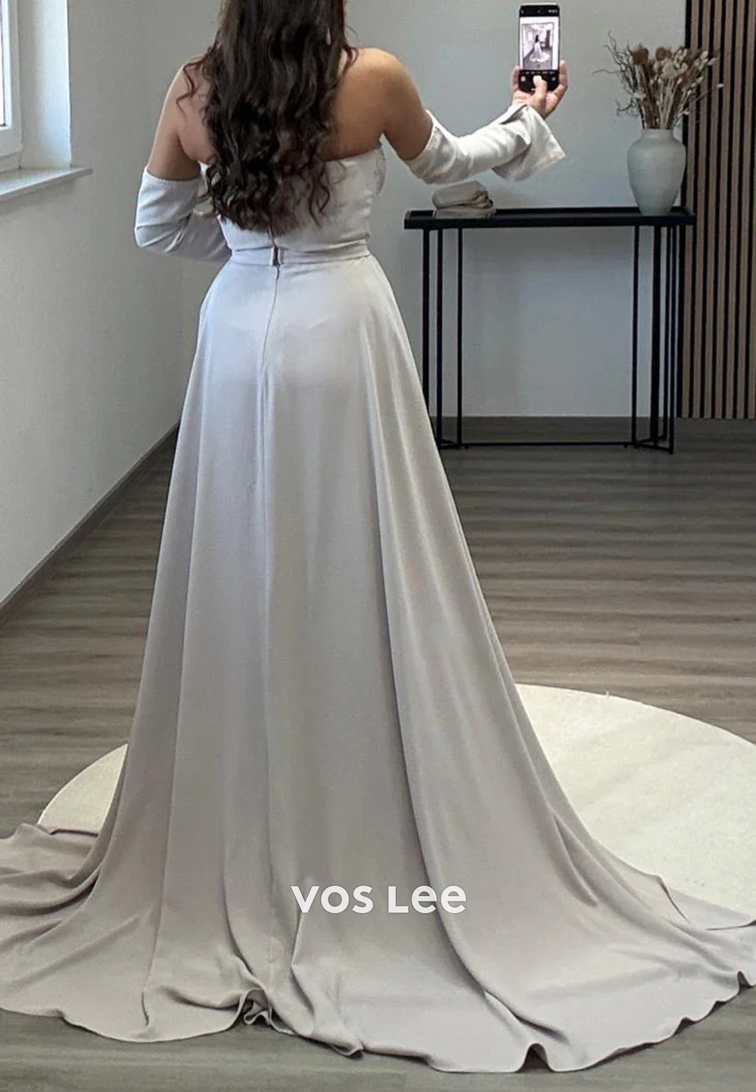 Sexy & Hot Long Sleeve Strapless Beaded Mermaid Evening Dresses with Court Train
