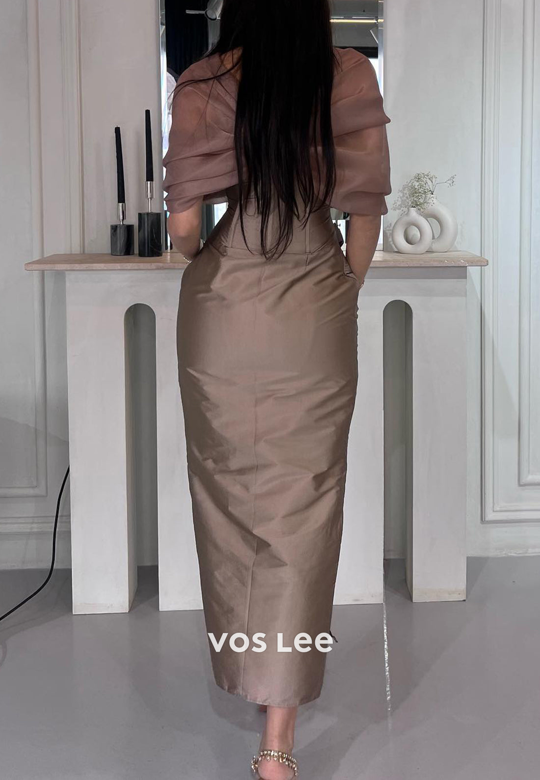 Simple & Classic Off the Shoulder Ankle-Length Pleated Mermaid Evening Dresses