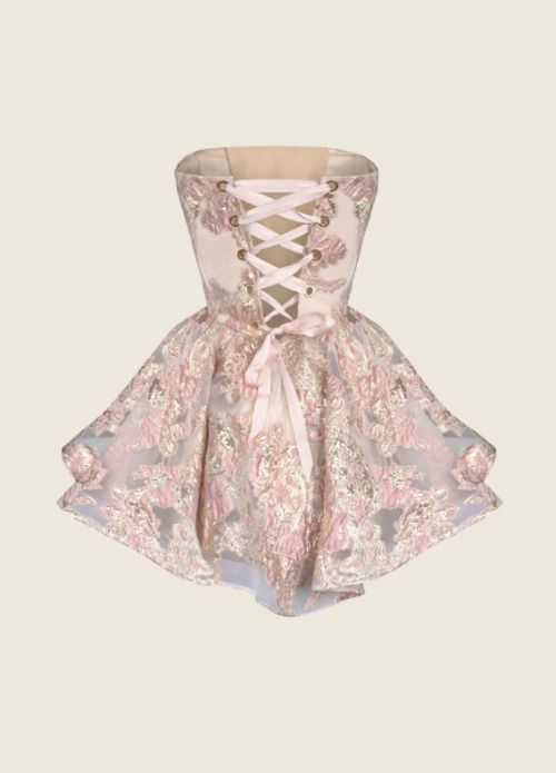Princess A Line Strapless Pink Short Homecoming Dress with Lace Bowknot