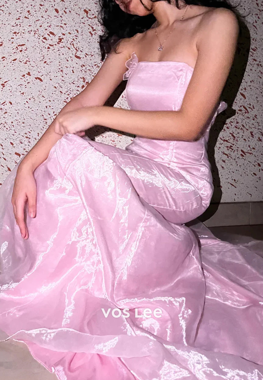 Glamorous & Dramatic Strapless Bowknot Mermaid Prom Dresses with Sweep Train