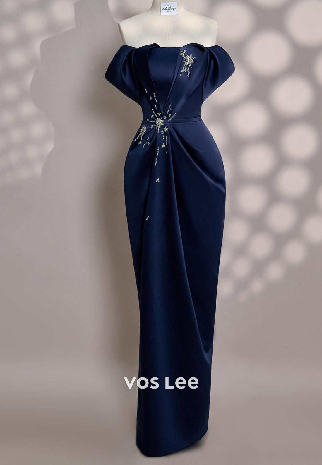 Couture & Ornate Tube Top Rhinestone Pleated Mermaid Long Evening Dresses
