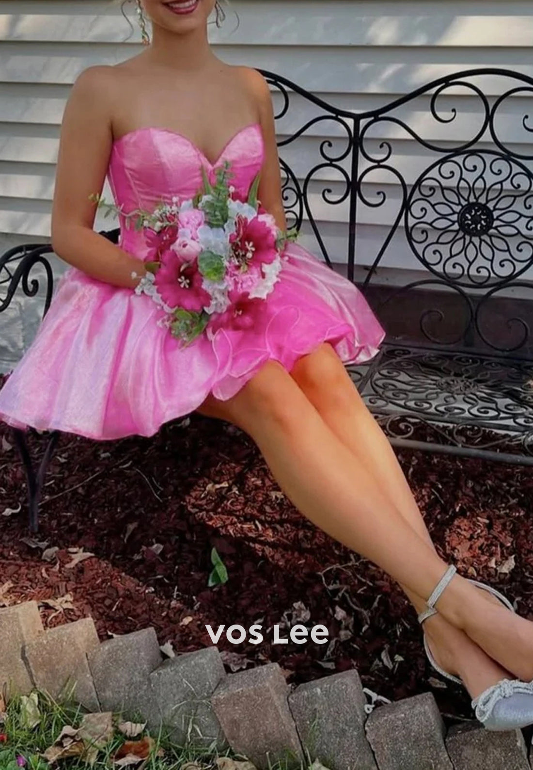 A-Line Strapless Sweetheart Pleated Homecoming Dresses