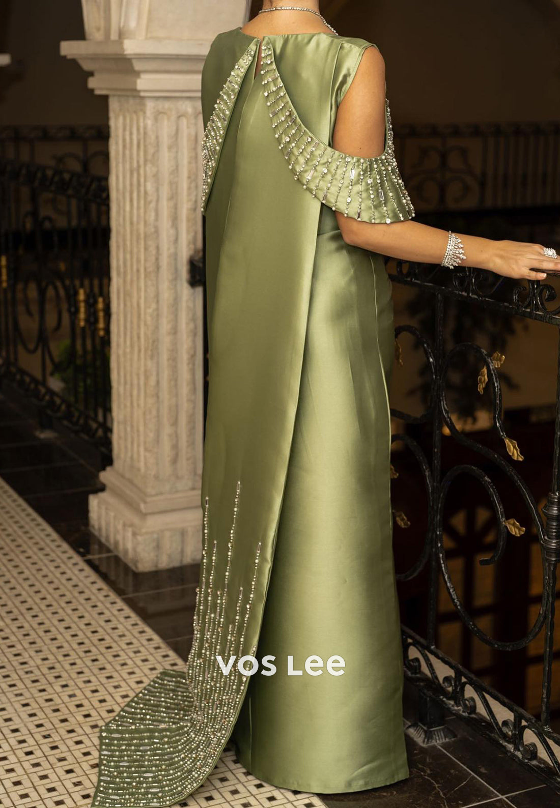 Sweetheart Rhinestone Beaded Embellished Sheath Floor-Length Evening Dresses