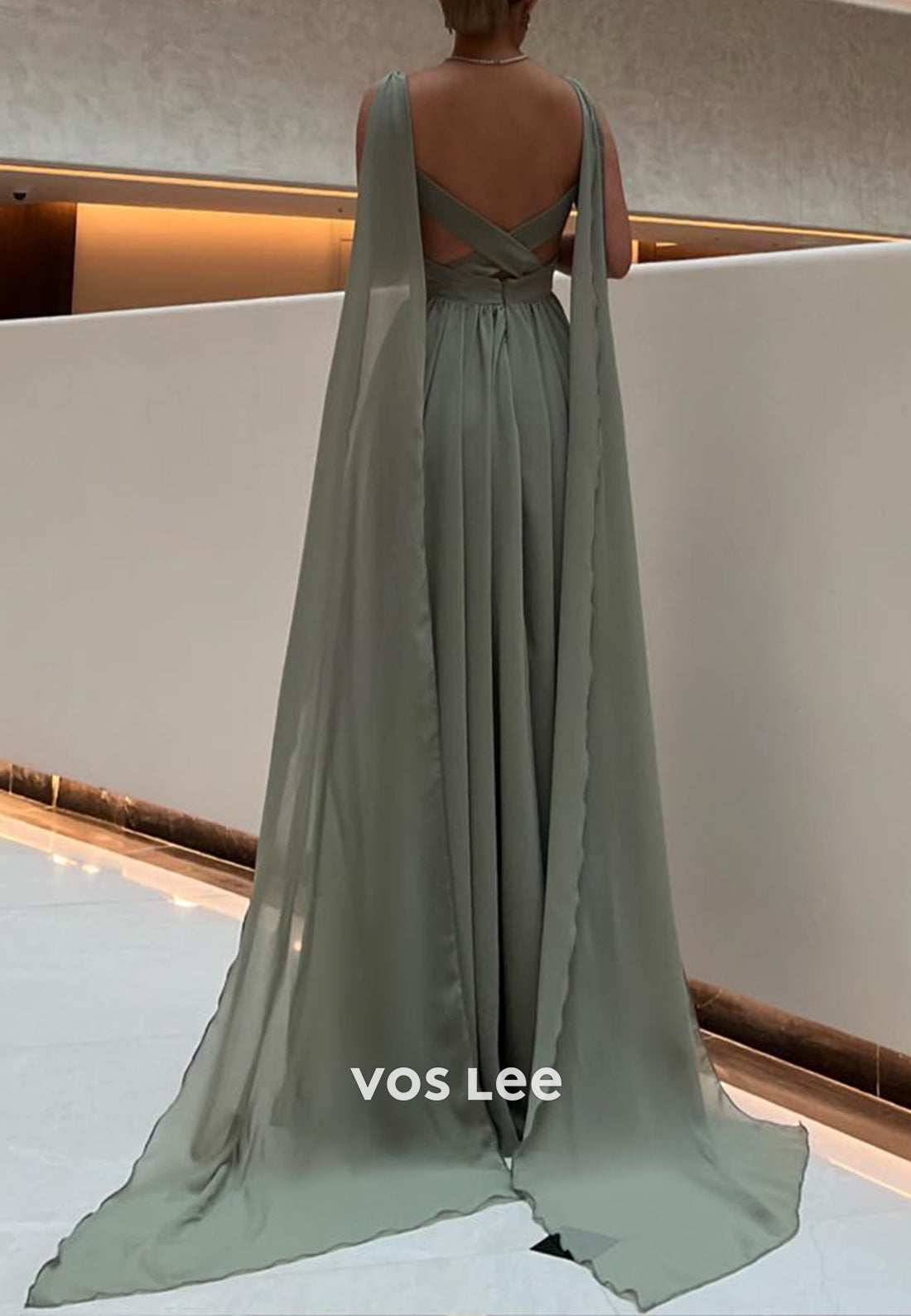 Gorgeous & Charming A-Line Square Floor-Length Pleated Evening Dresses
