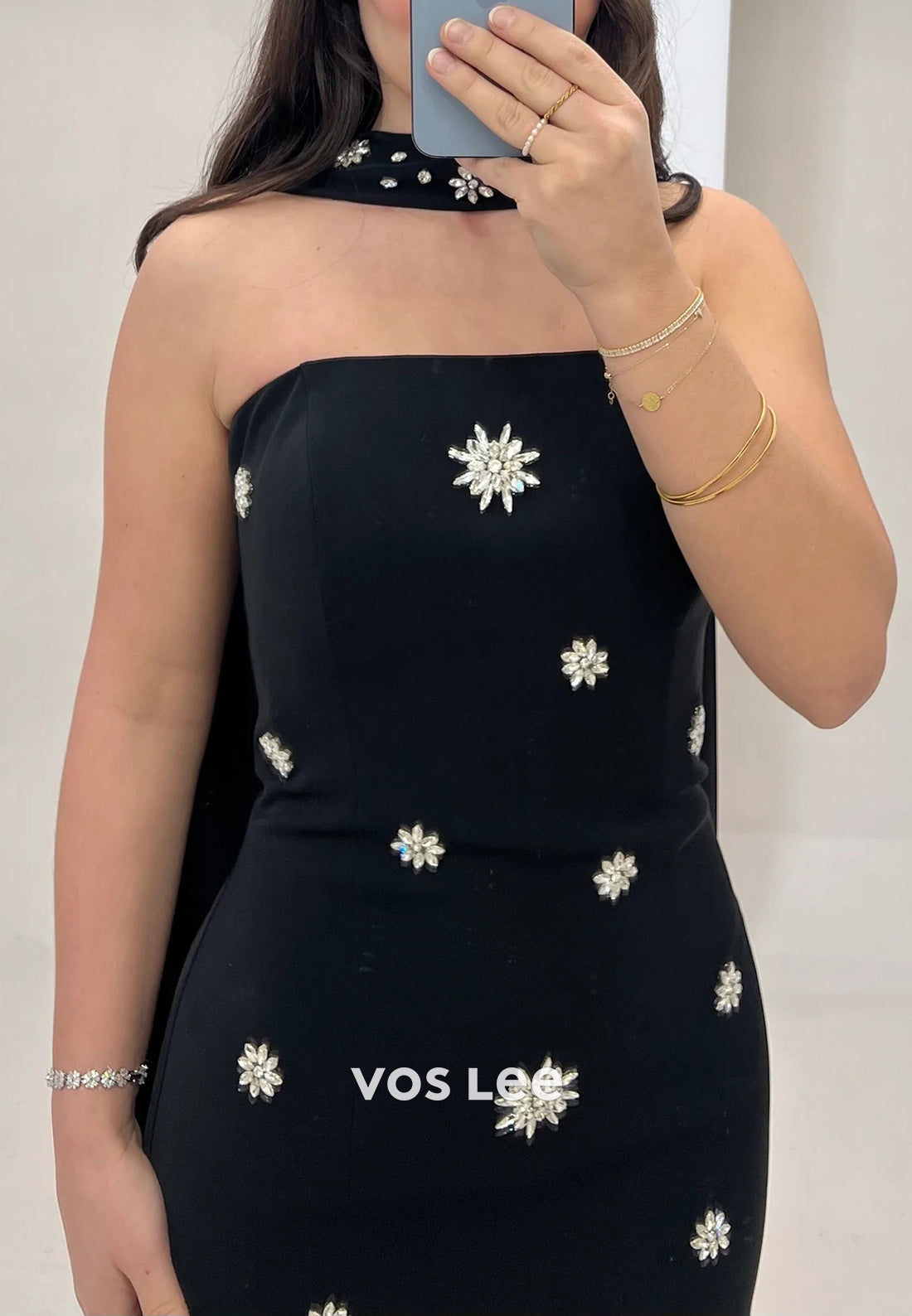 Gorgeous & Charming Strapless Rhinestone Floor-Length Sheath Evening Dresses