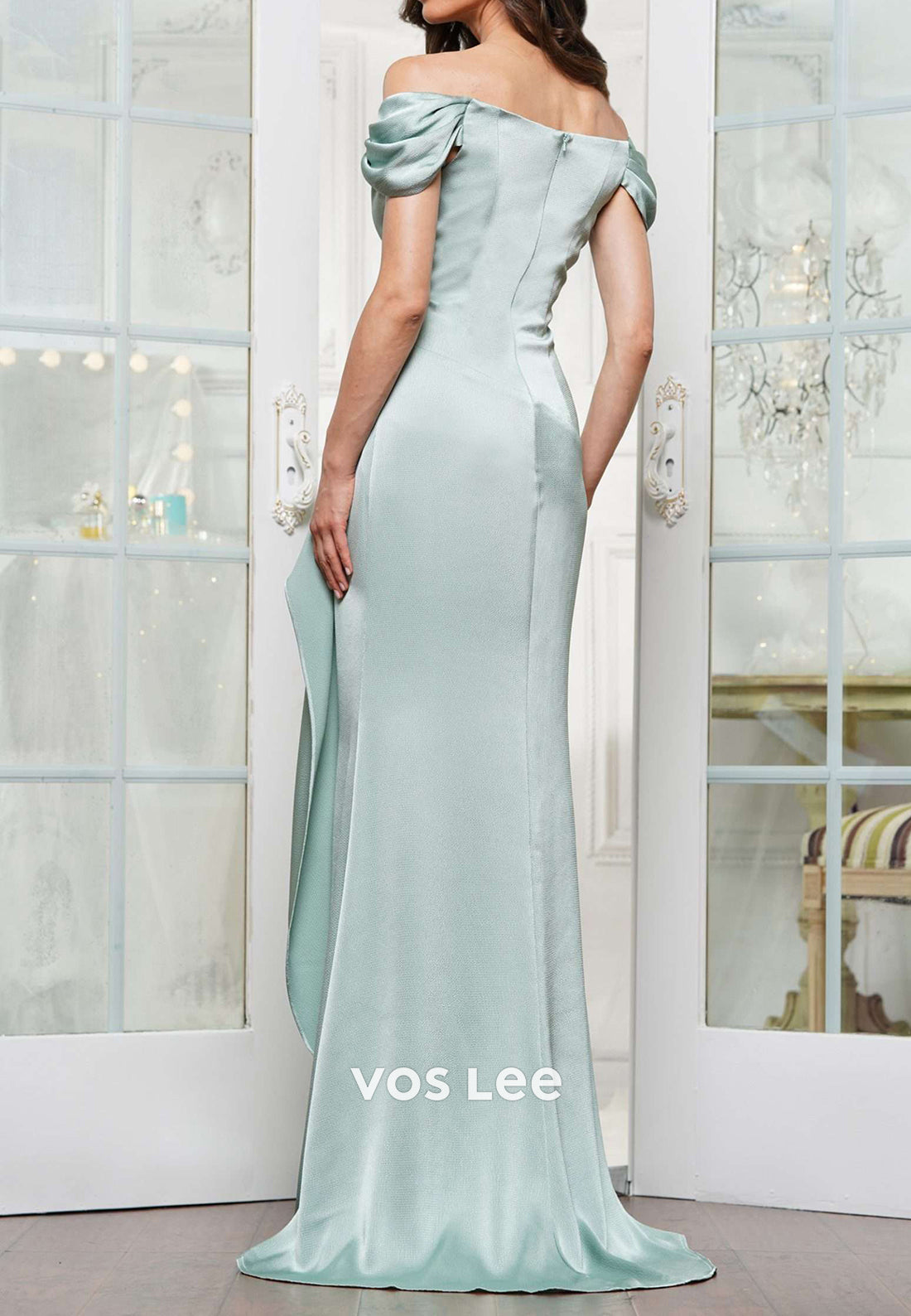 Off the Shoulder Beaded Floor-Length Mermaid Mother of Bride Dresses