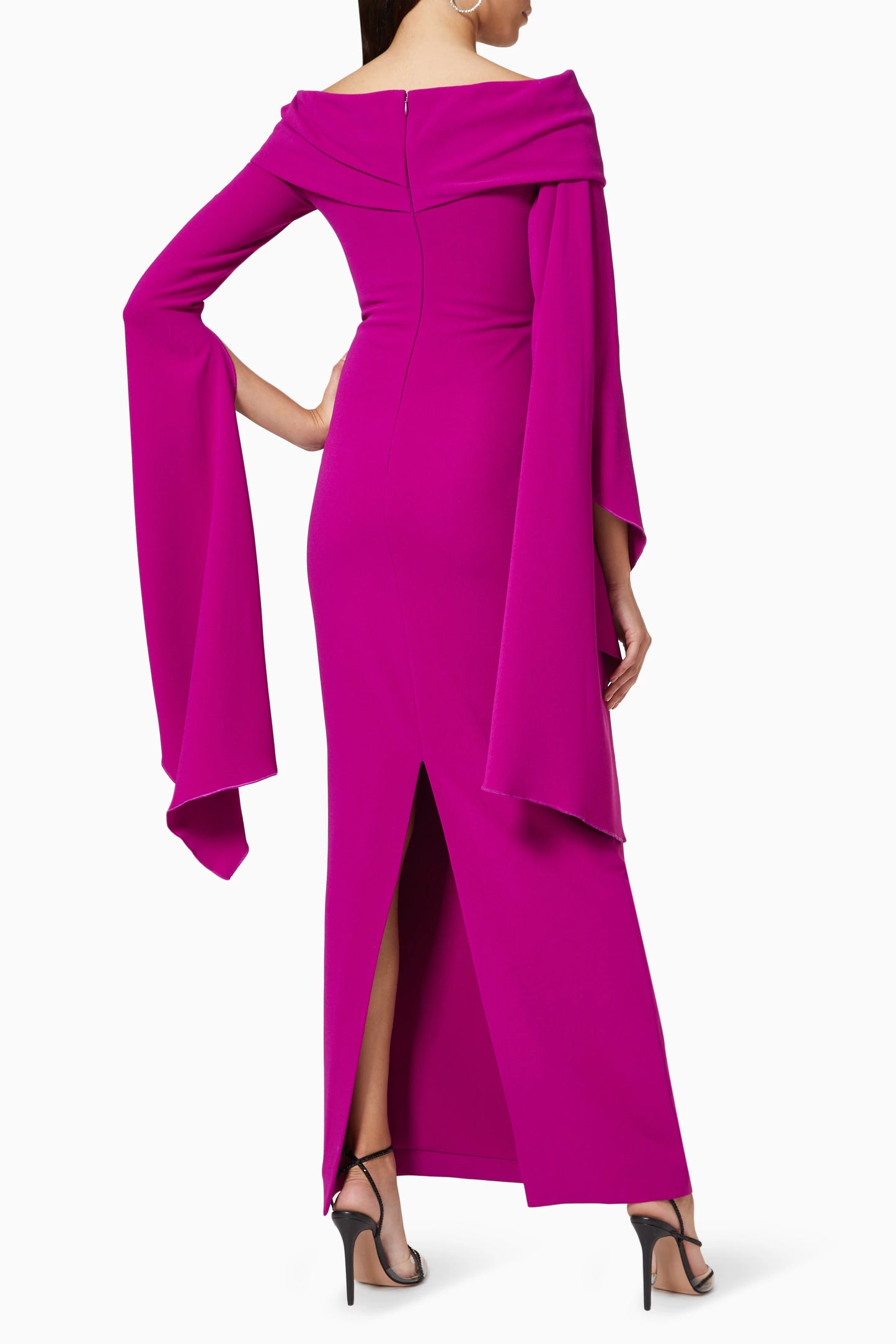 Long Sleeve Off the Shoulder Ankle-Length Pleated Sheath Mother of Bride Dresses