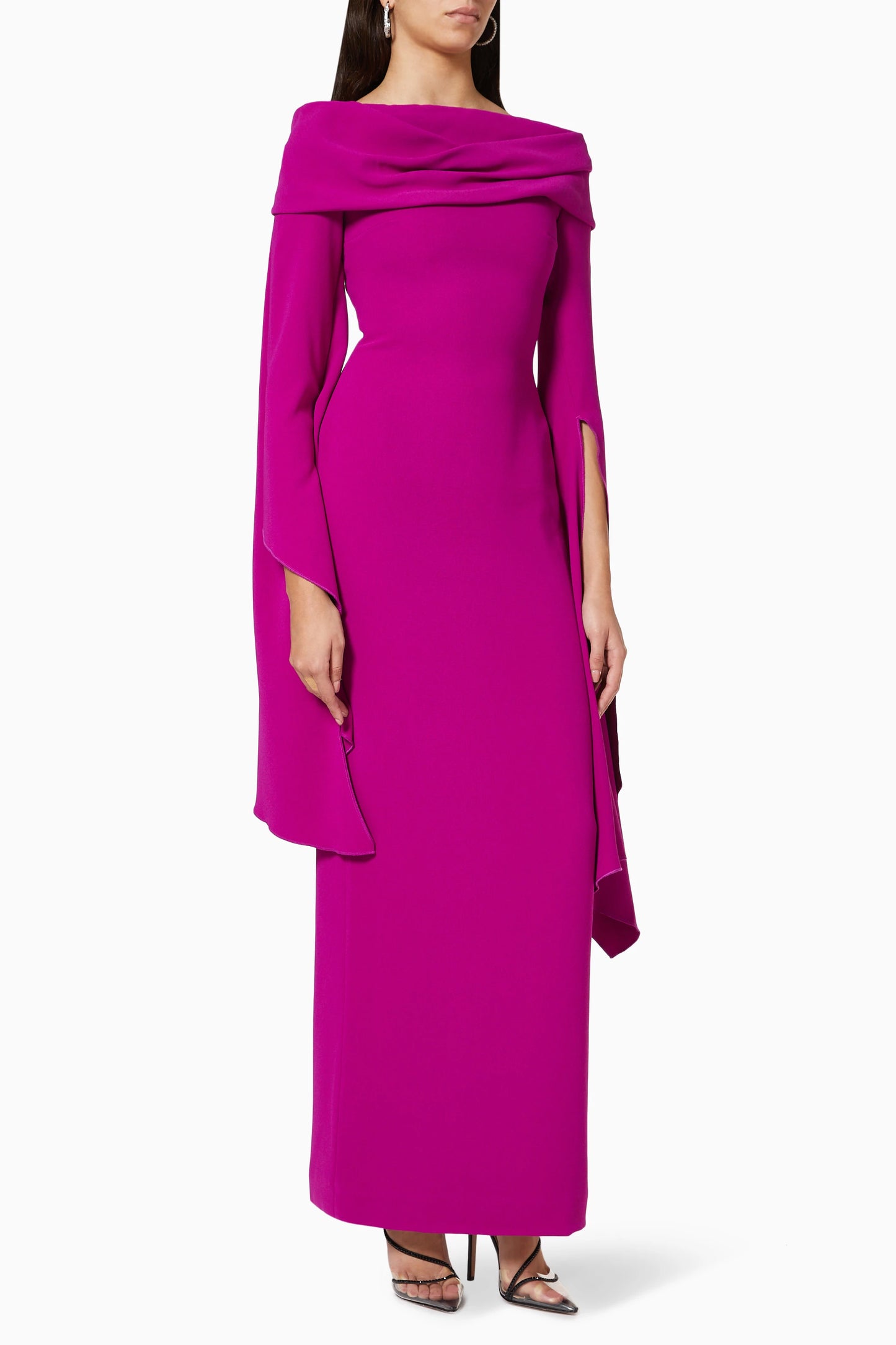 Long Sleeve Off the Shoulder Ankle-Length Pleated Sheath Mother of Bride Dresses