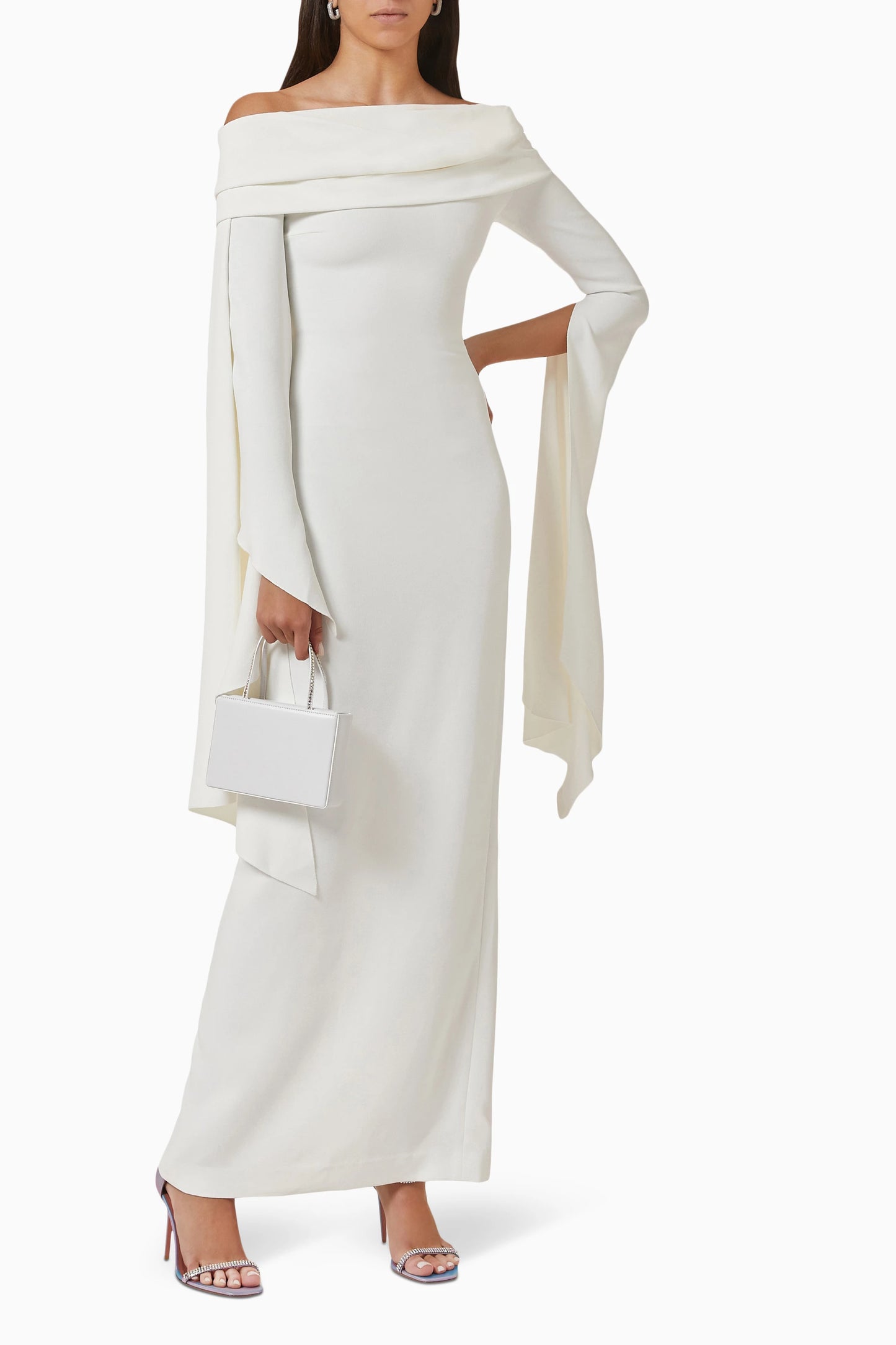 Long Sleeve Off the Shoulder Ankle-Length Pleated Sheath Mother of Bride Dresses