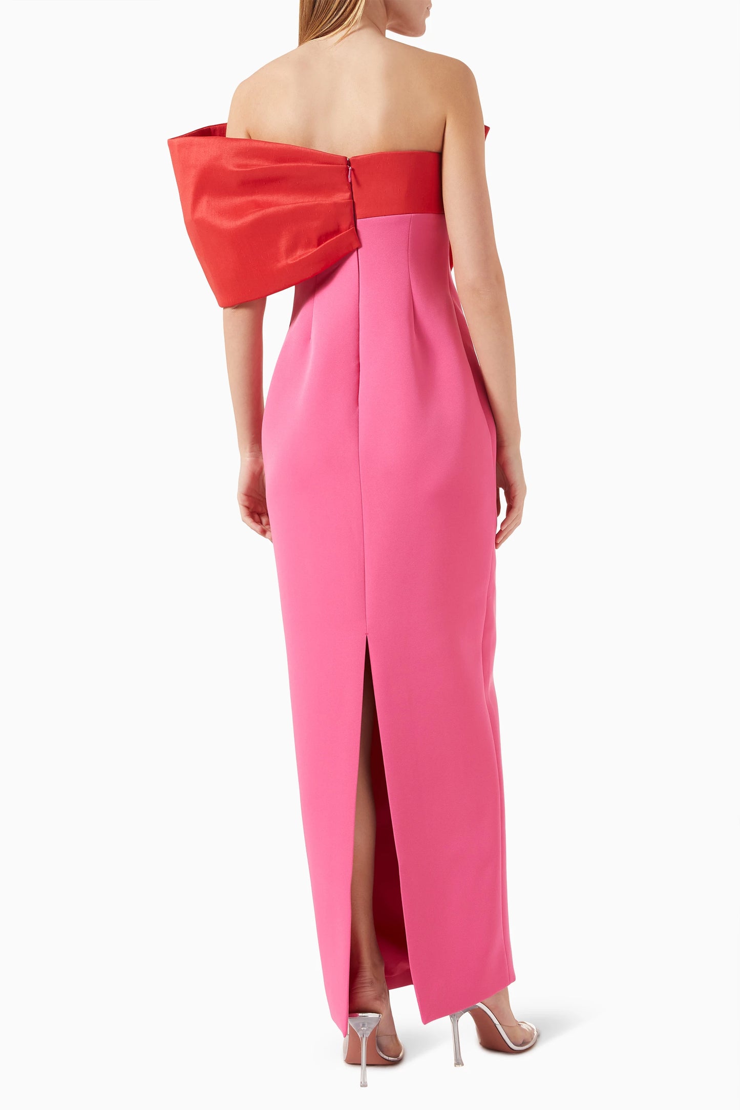 Bowknot One Shoulder Ankle-Length Sheath Mother of Bride Dresses with Split