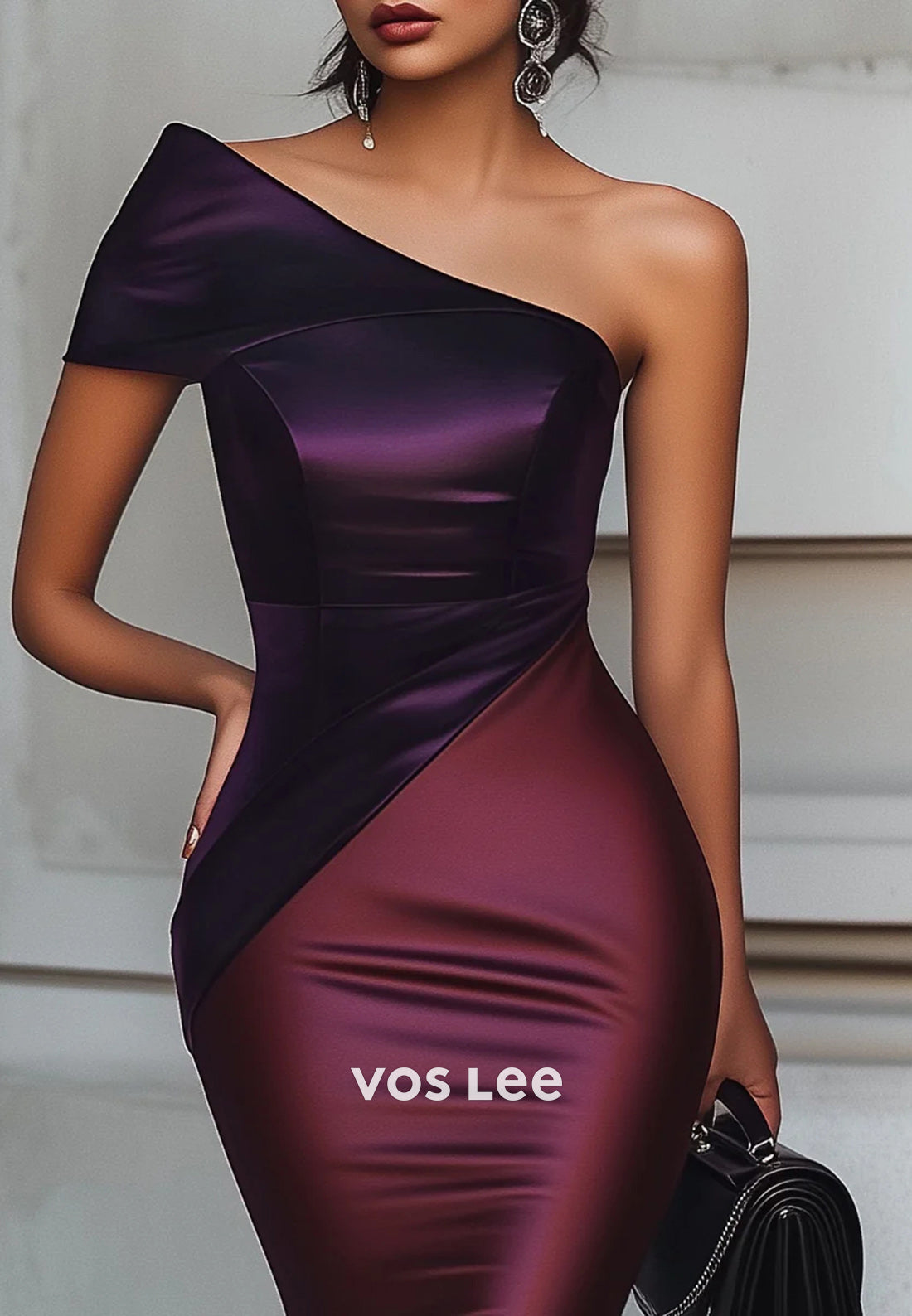 Simple & Classic One Shoulder Mermaid/Trumpet Wedding Guest Dresses with Sweep Train