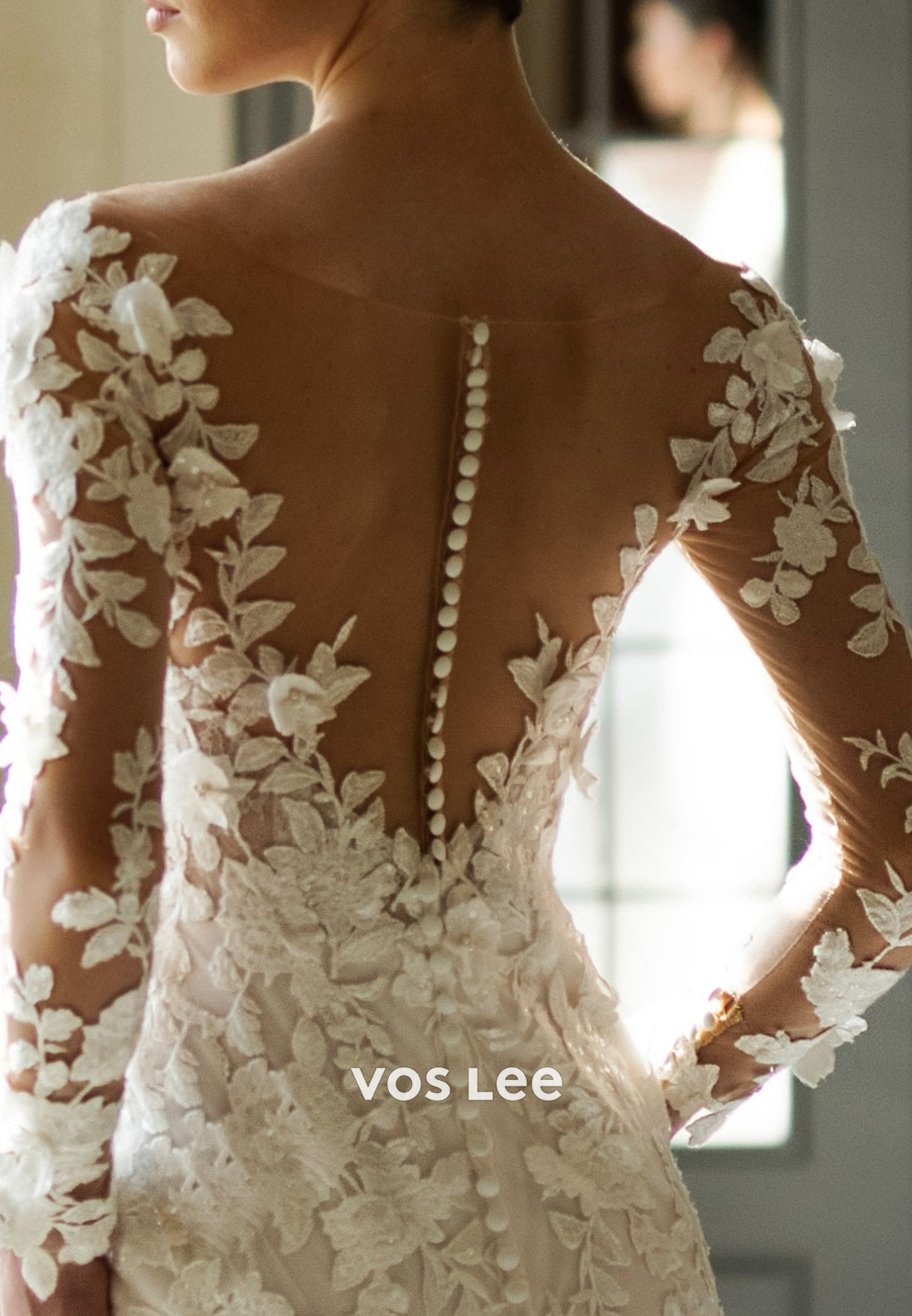 Long Sleeve Sweetheart Appliques Lace Tulle Mermaid Wedding Dresses