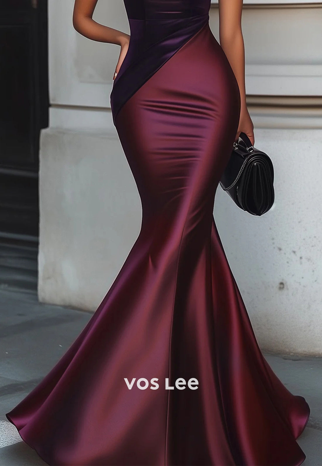 Simple & Classic One Shoulder Mermaid/Trumpet Wedding Guest Dresses with Sweep Train