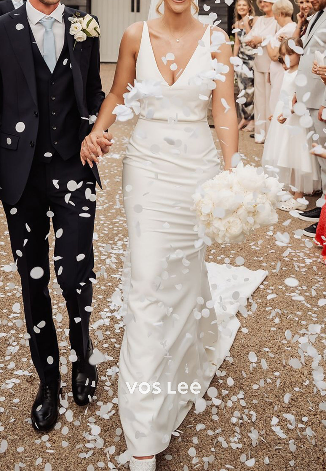 Sexy and Sleek Spaghetti Straps V Neck Mermaid Wedding Dresses