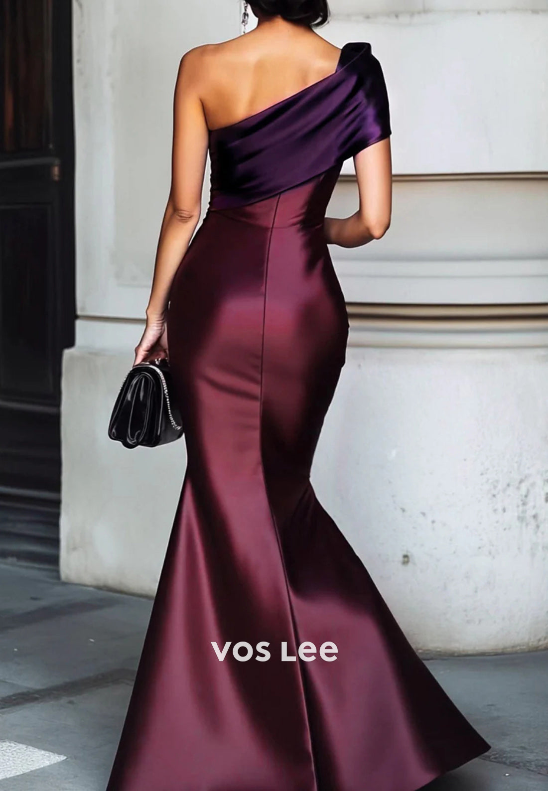 Simple & Classic One Shoulder Mermaid/Trumpet Wedding Guest Dresses with Sweep Train