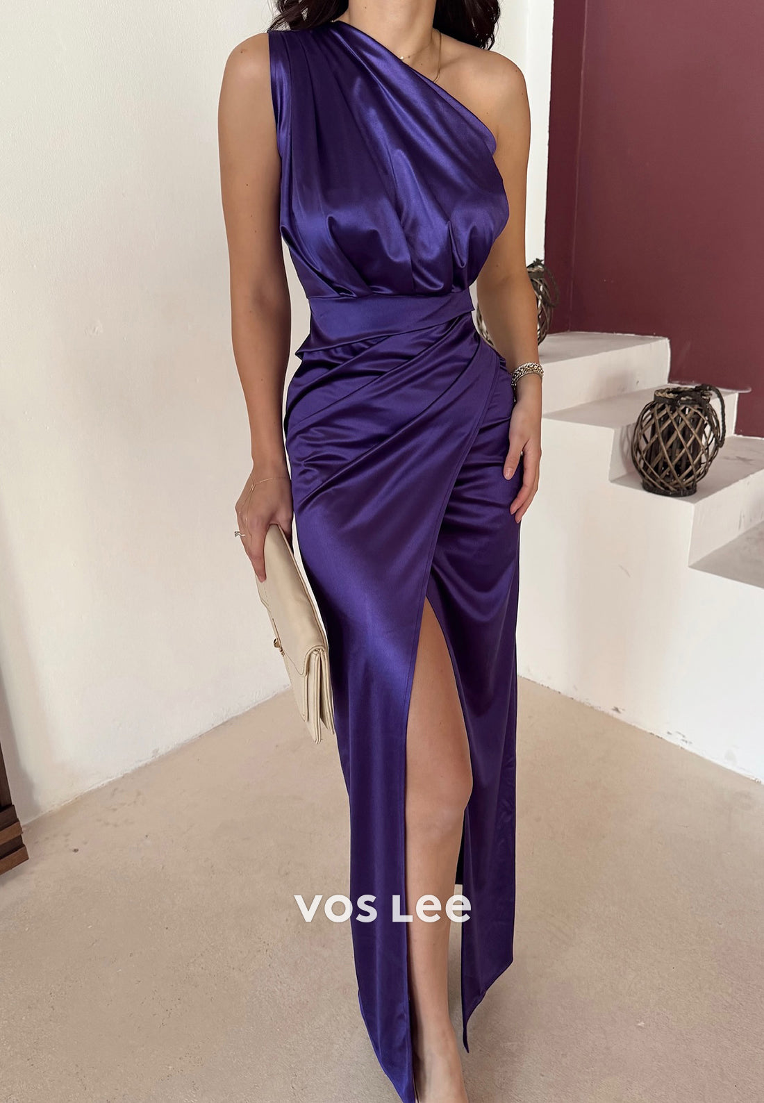 Sexy and Sleek One Shoulder Pleated Floor-Length Mermaid Evening Dresses