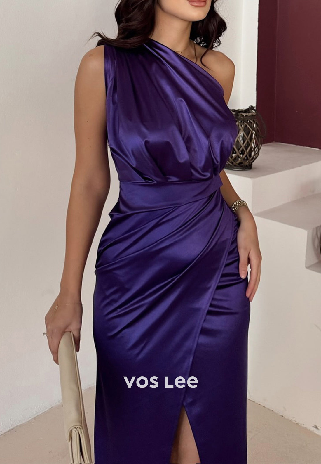 Sexy and Sleek One Shoulder Pleated Floor-Length Mermaid Evening Dresses