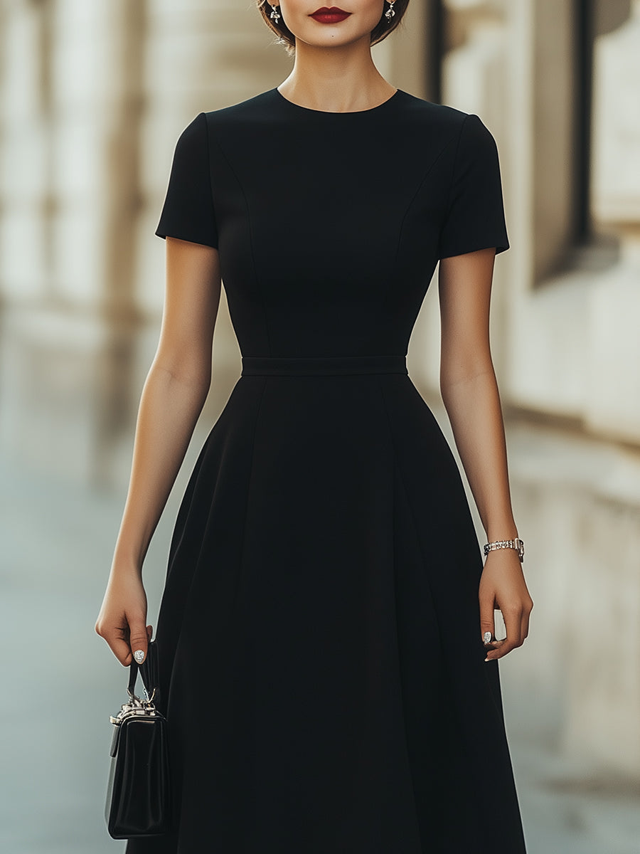 Classic Elegance A-Line Midi Dress Wedding Guest Dresses
