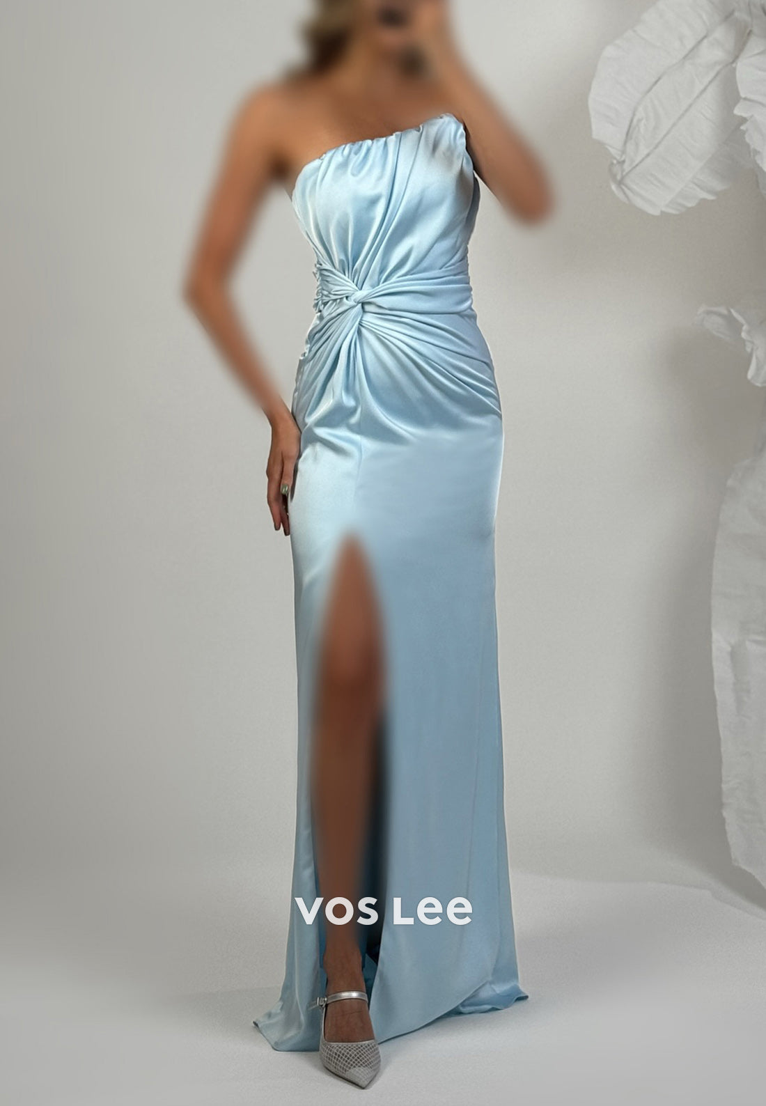 Classic & Timeless Strapless Floor-Length Pleated Mermaid Evening Dresses with High Split