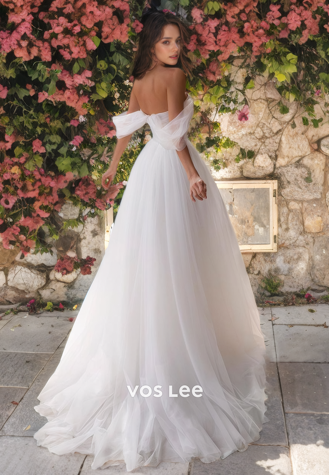 A-Line Sweetheart Tulle Wedding Dress/Beach Wedding Dress