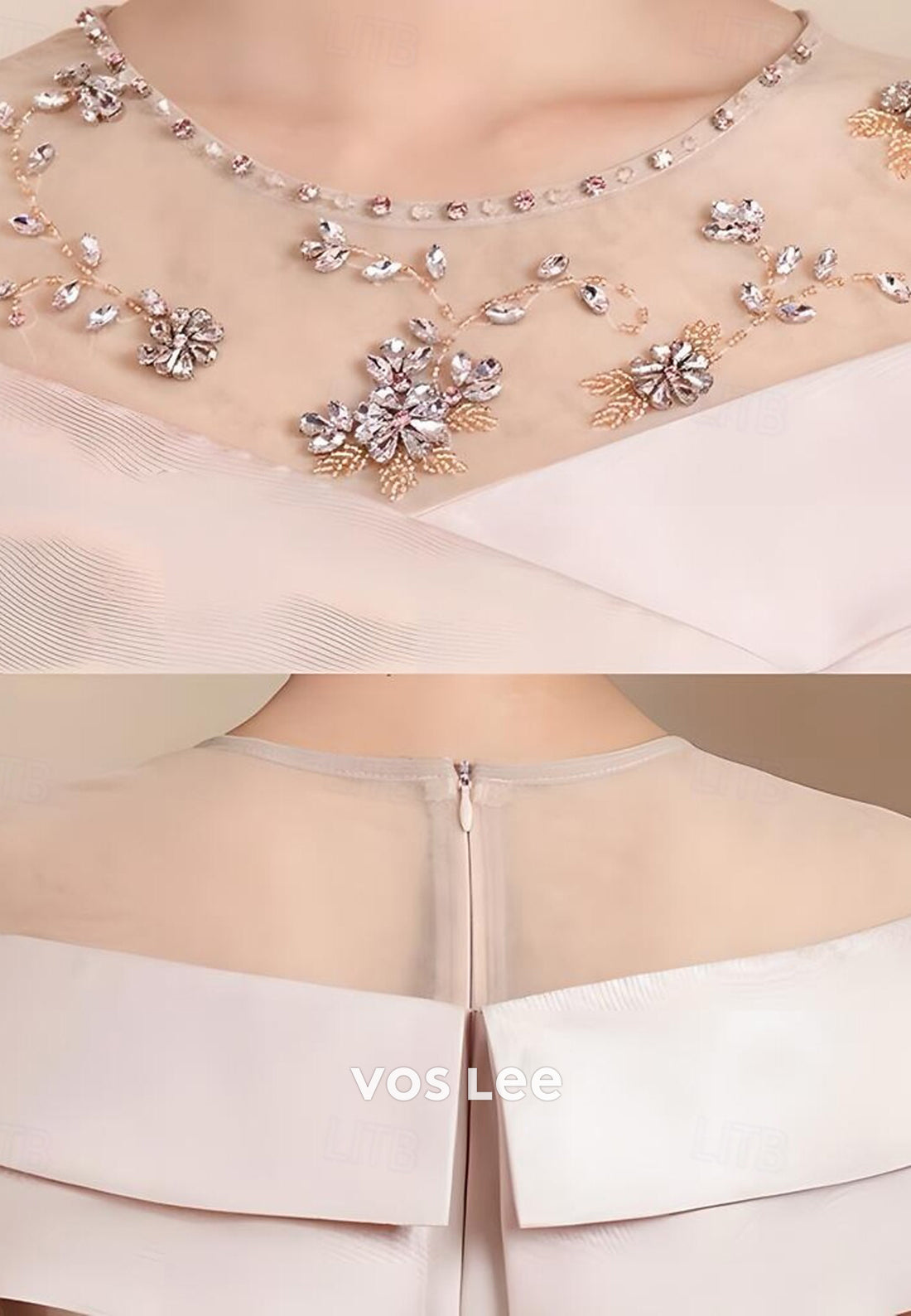 Illusion Neck Rhinestone Embellished Sheath Mother of Bride Dresses
