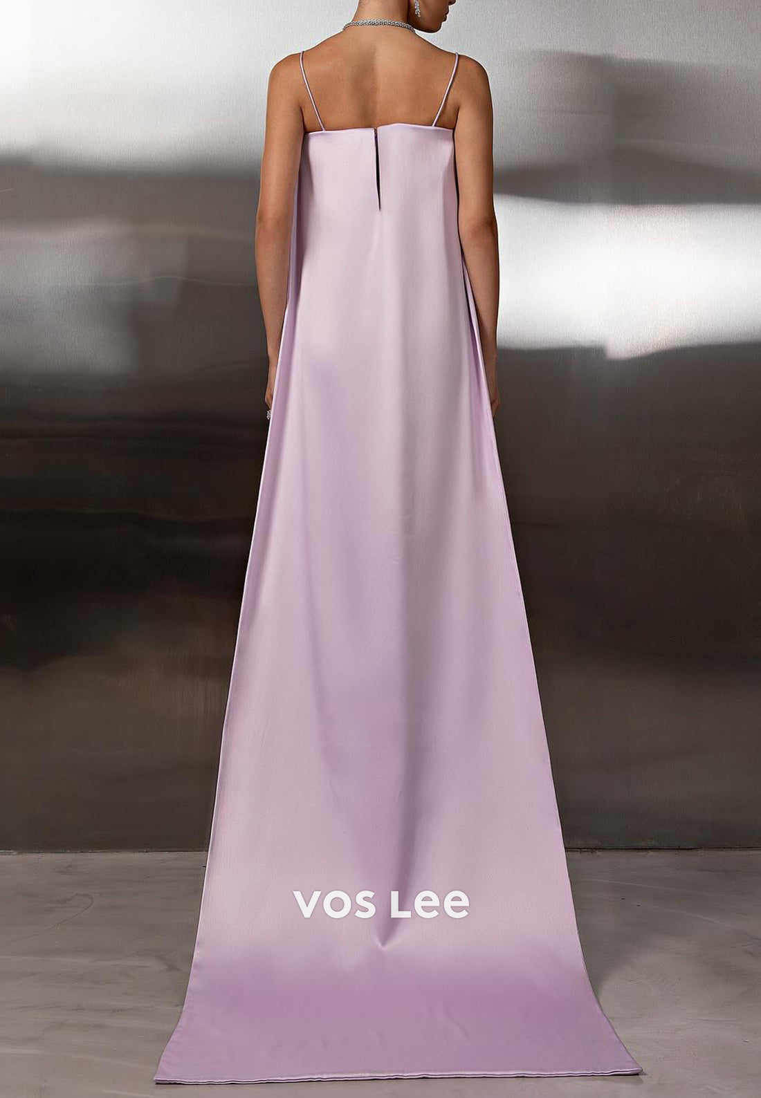 Spaghetti Straps Square Bead-Fringed Rhinestone Sheath Prom Dresses