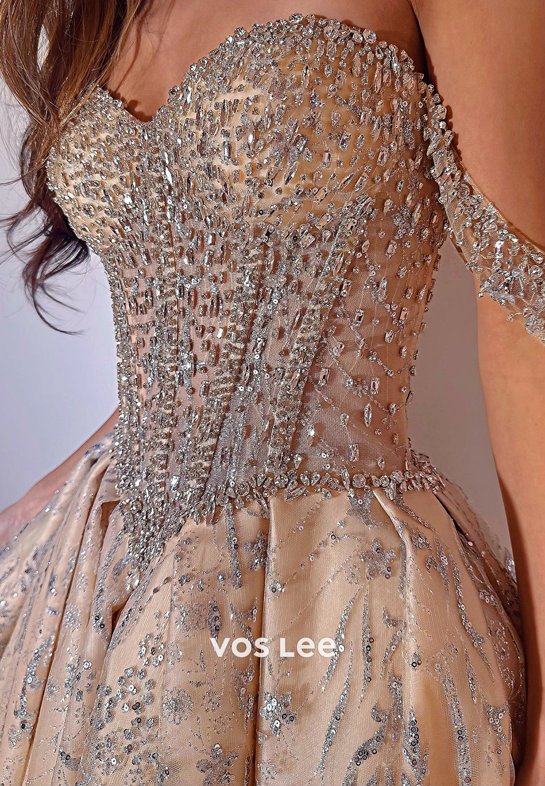 A-Line Off the Shoulder Sequins Rhinestone Embellished Pleated Homecoming Dresses