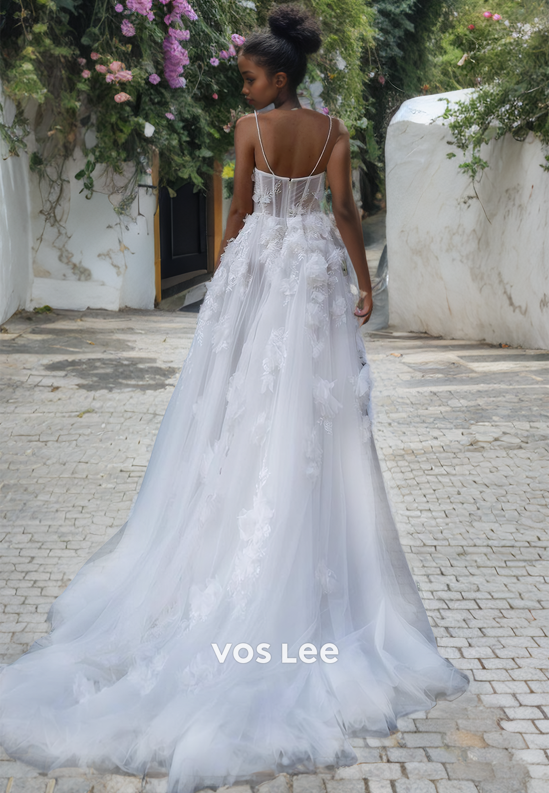 A-Line Sweetheart Empire Waist Beach Wedding Dress with Appliques