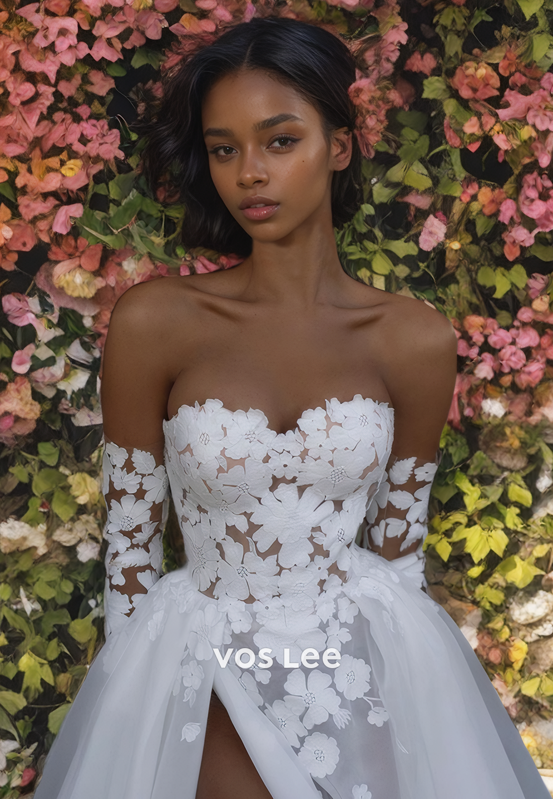 A-Line Sweetheart Lace Applique Tulle Wedding Dress/Beach Wedding Dress